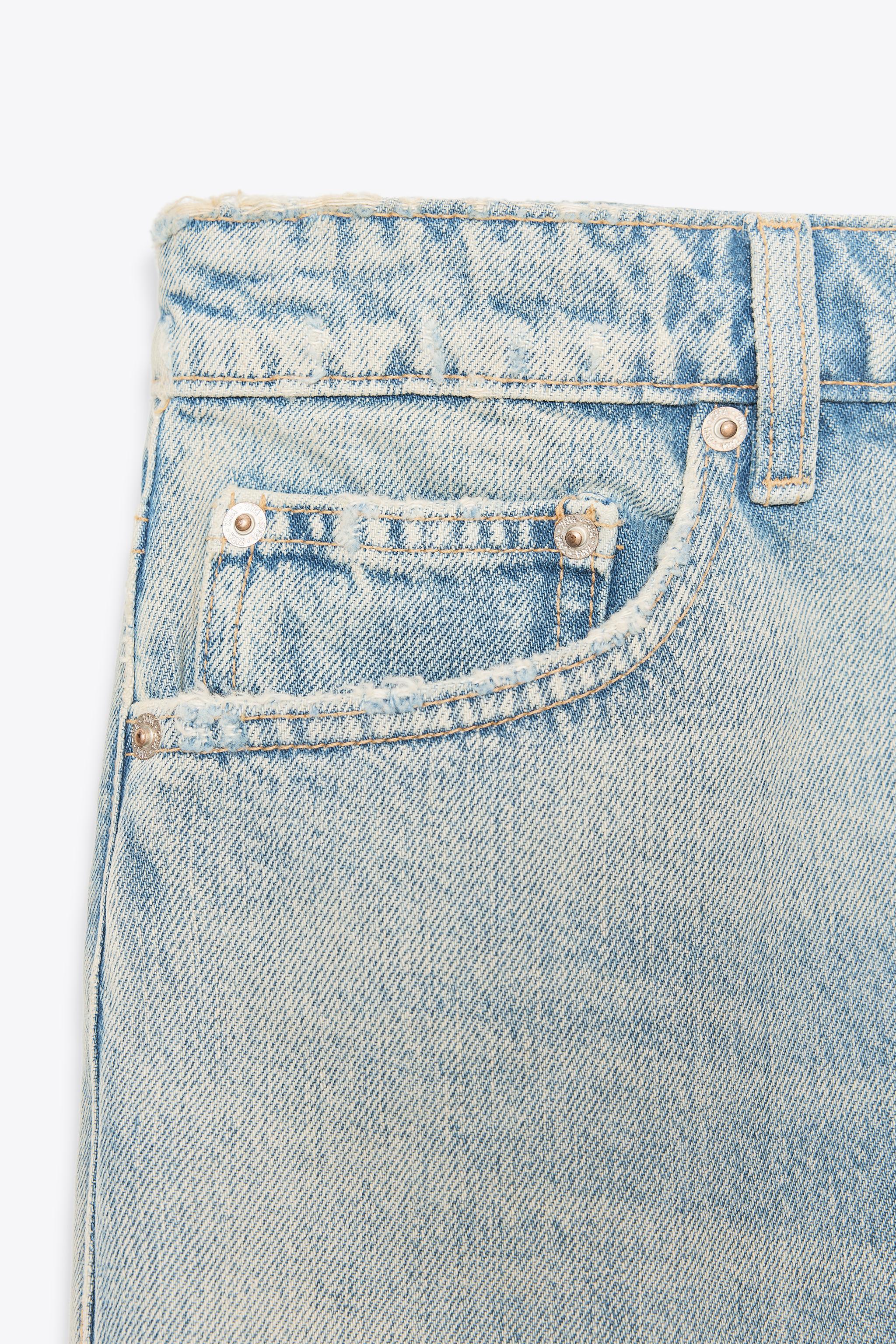 RIPPED TRF BAGGY DENIM JORTS