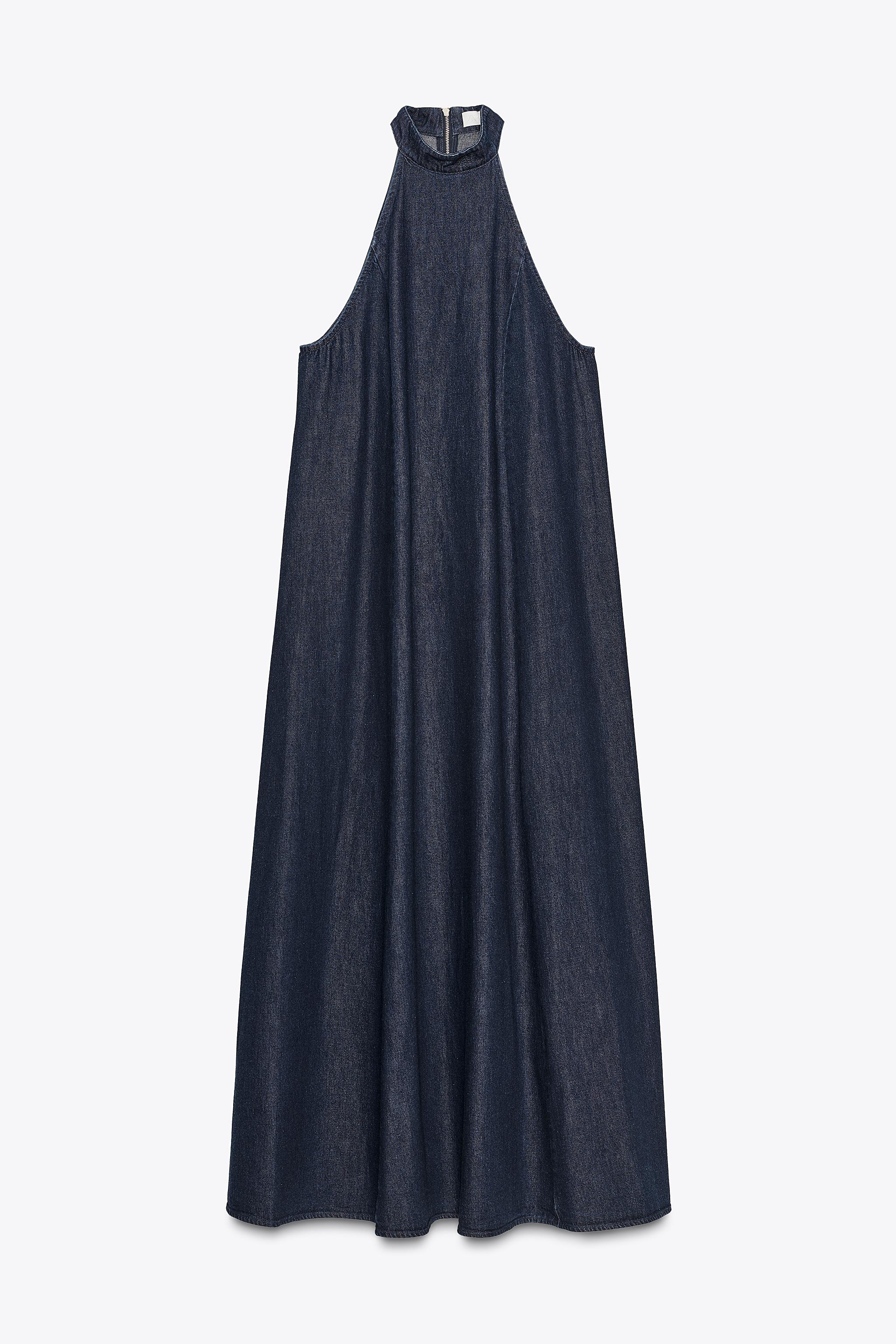 TRF HALTER DENIM DRESS