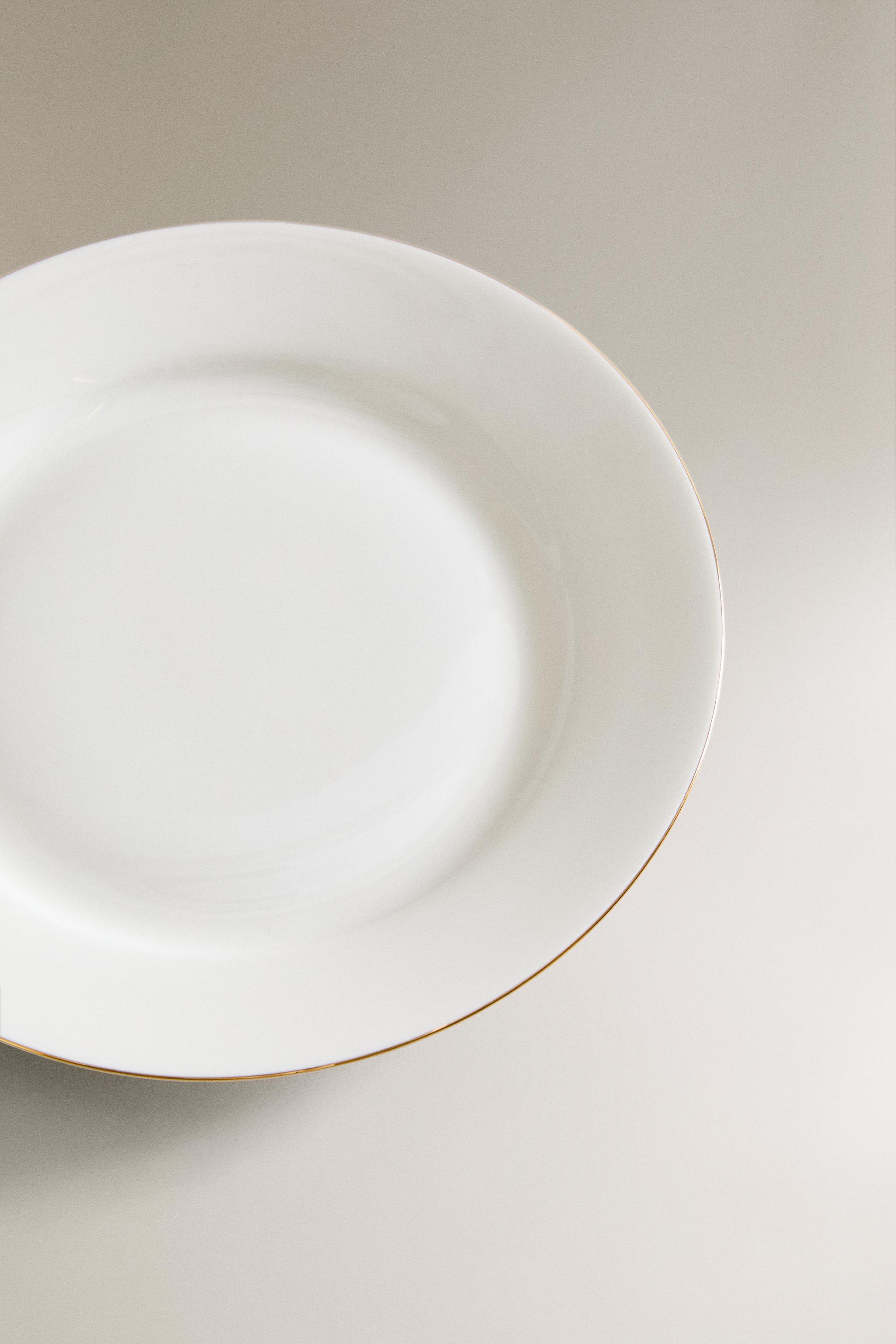 RIMMED BONE CHINA DESSERT PLATE