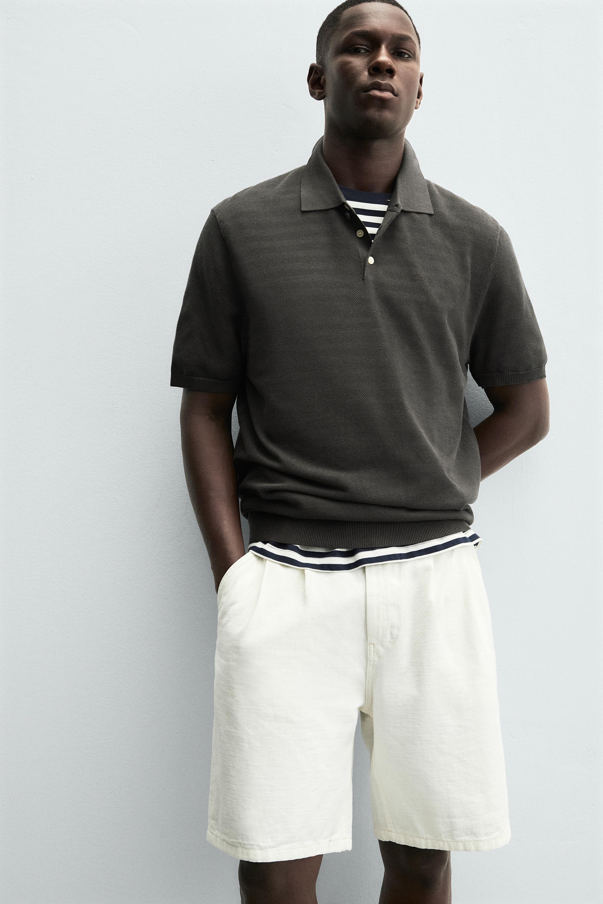 TEXTURED KNIT POLO SHIRT