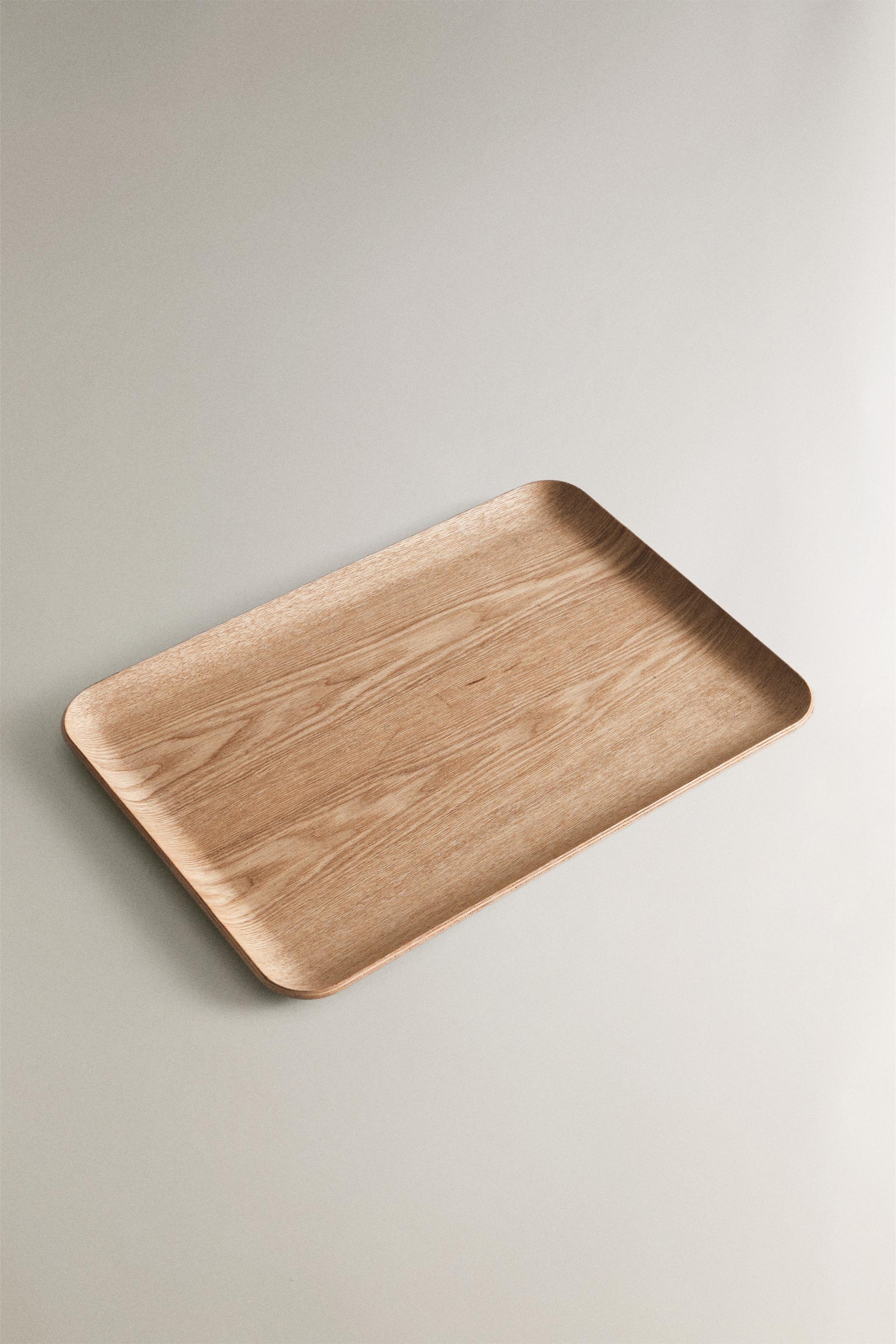 RECTANGULAR NON-SLIP WOODEN TRAY