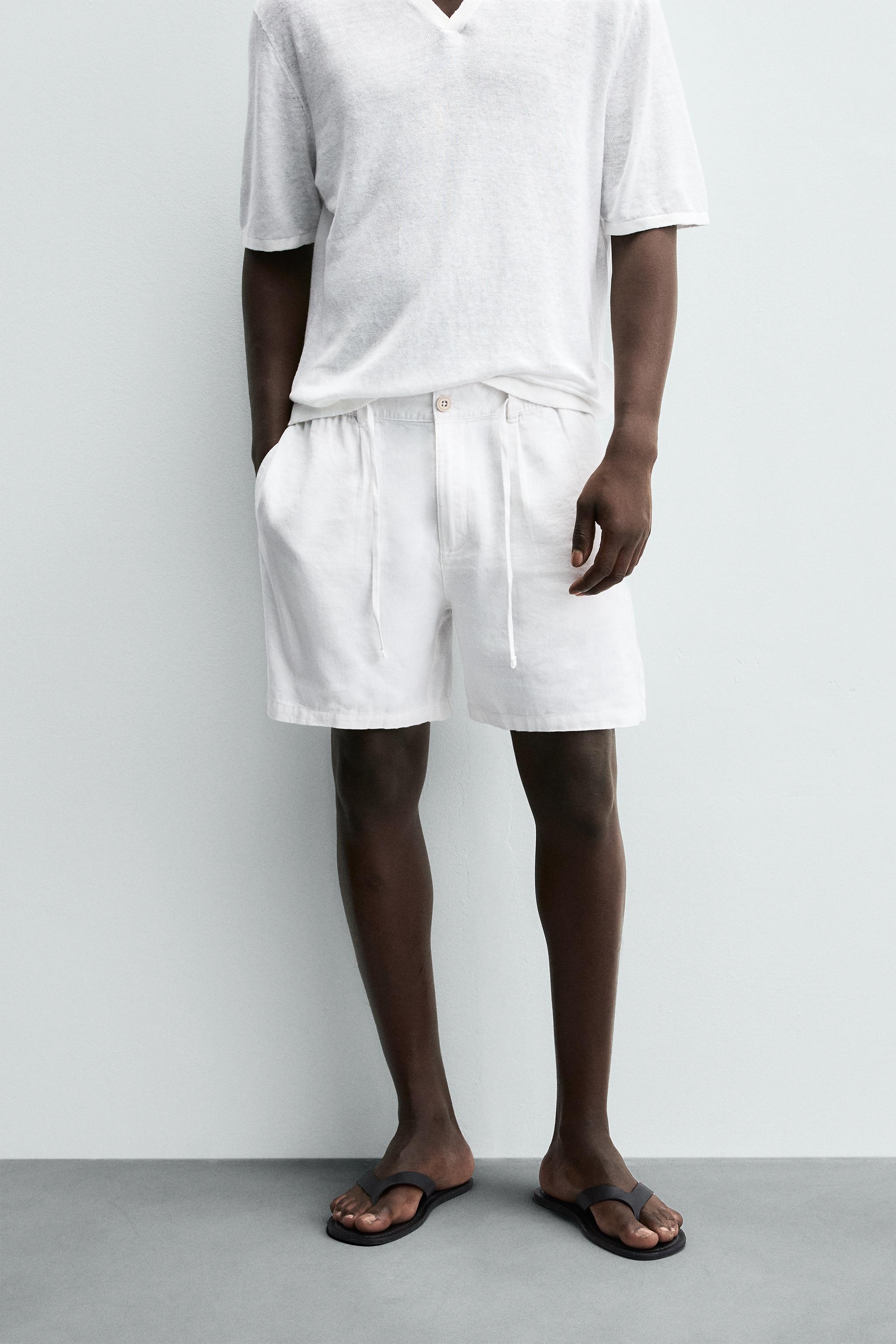 LINEN BLEND SHORTS