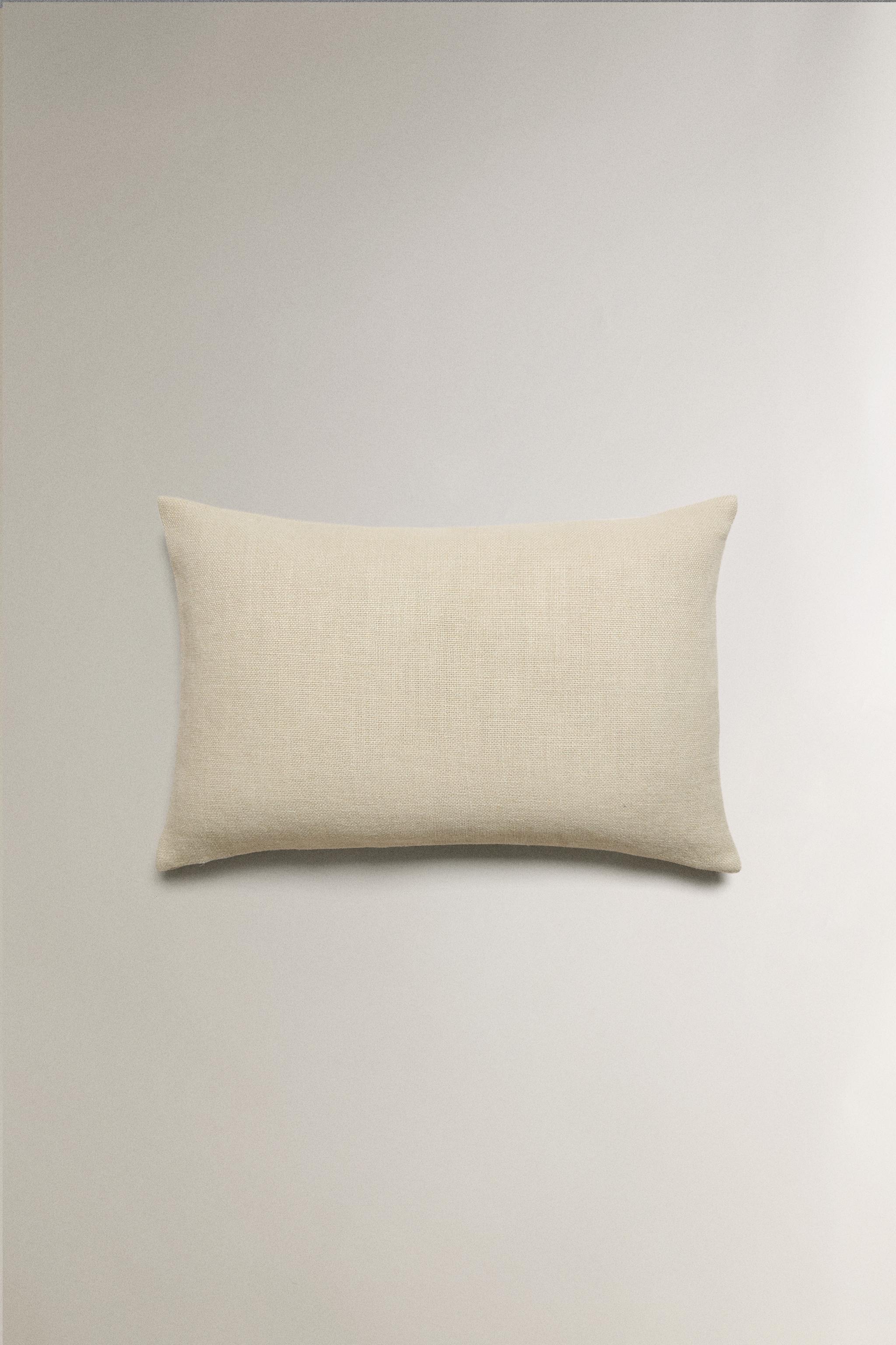 PLAIN LINEN THROW PILLOW COVER