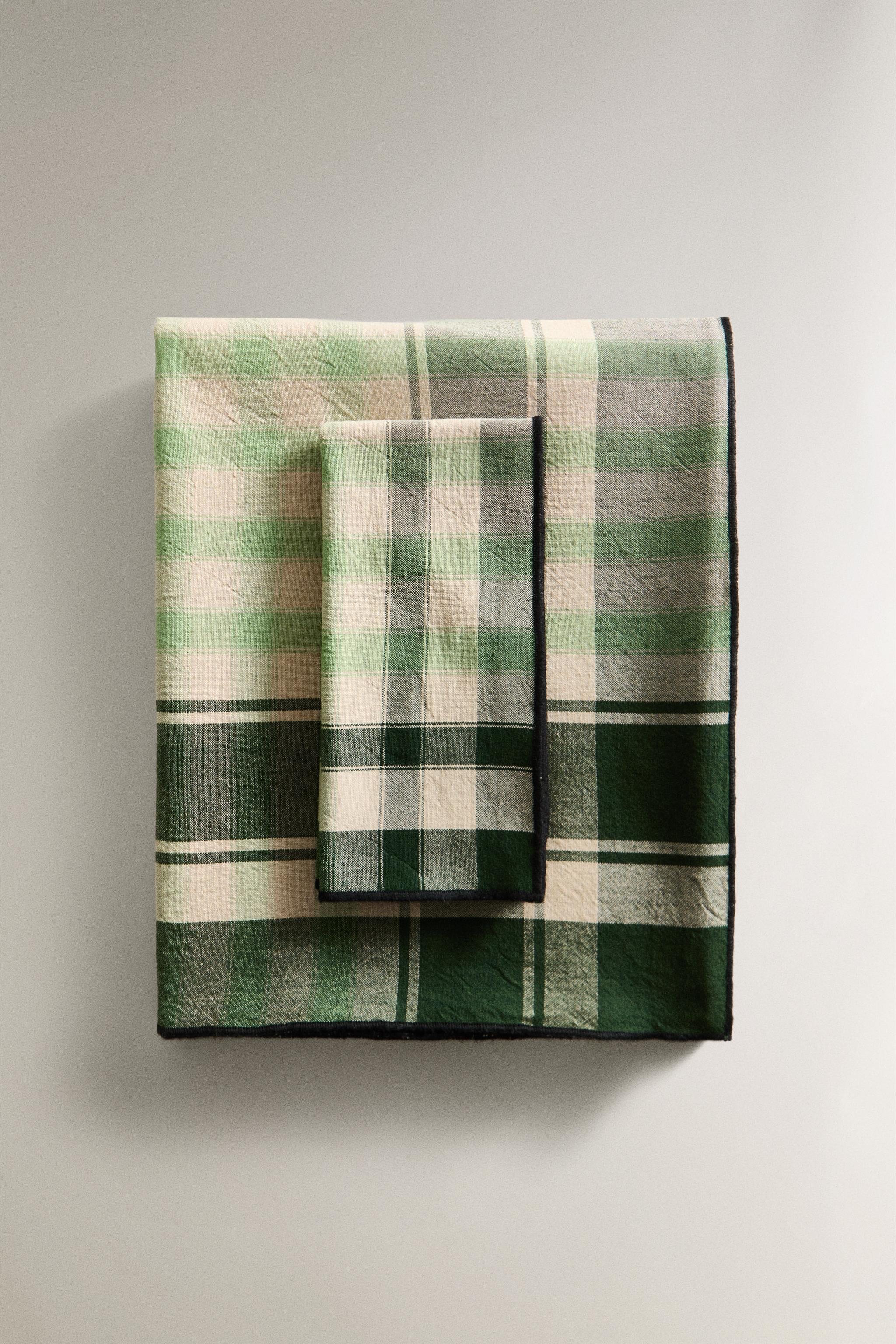 DYED CHECK COTTON TABLECLOTH