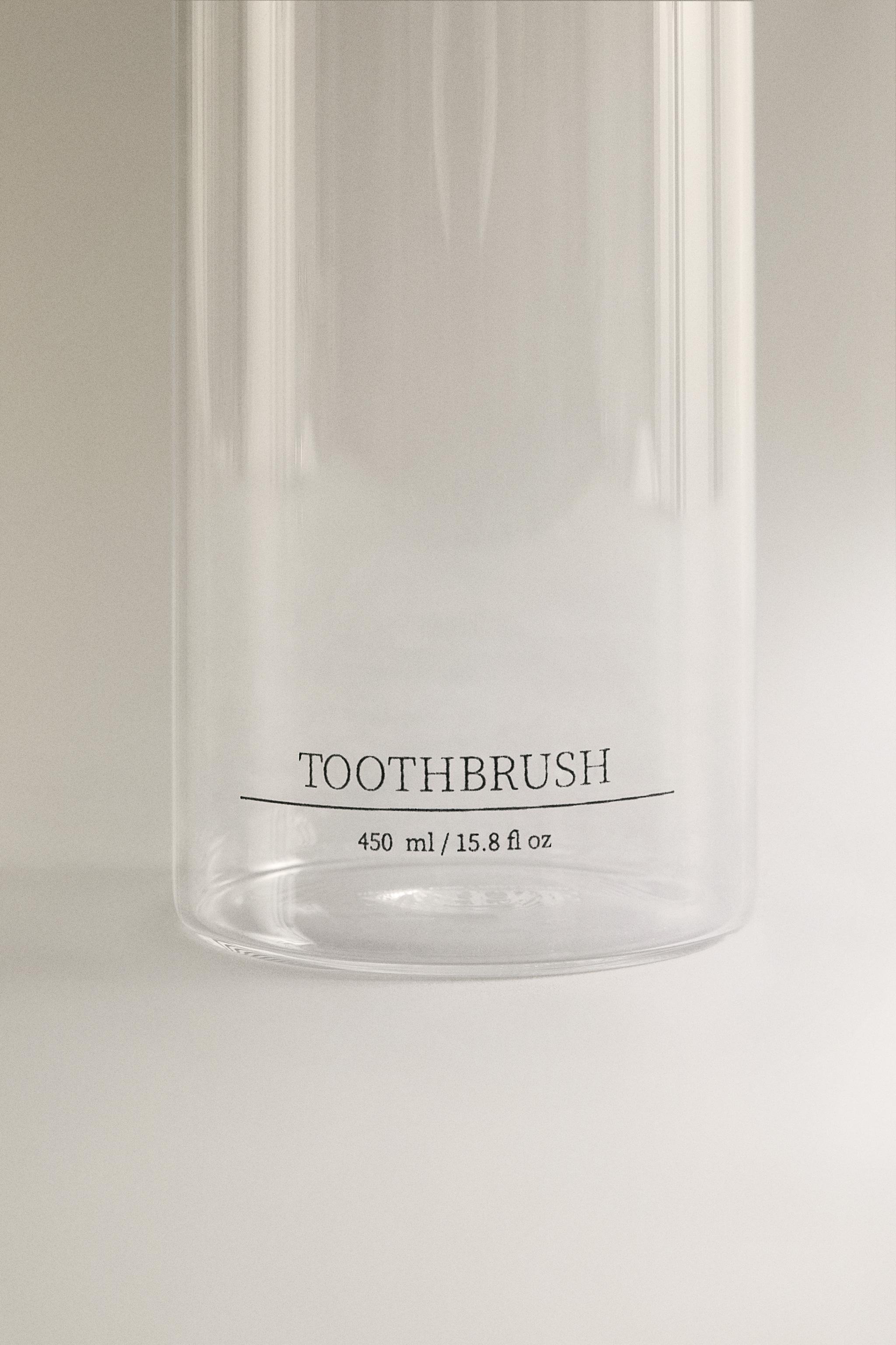 BOROSILICATE TOOTHBRUSH GLASS TEXT