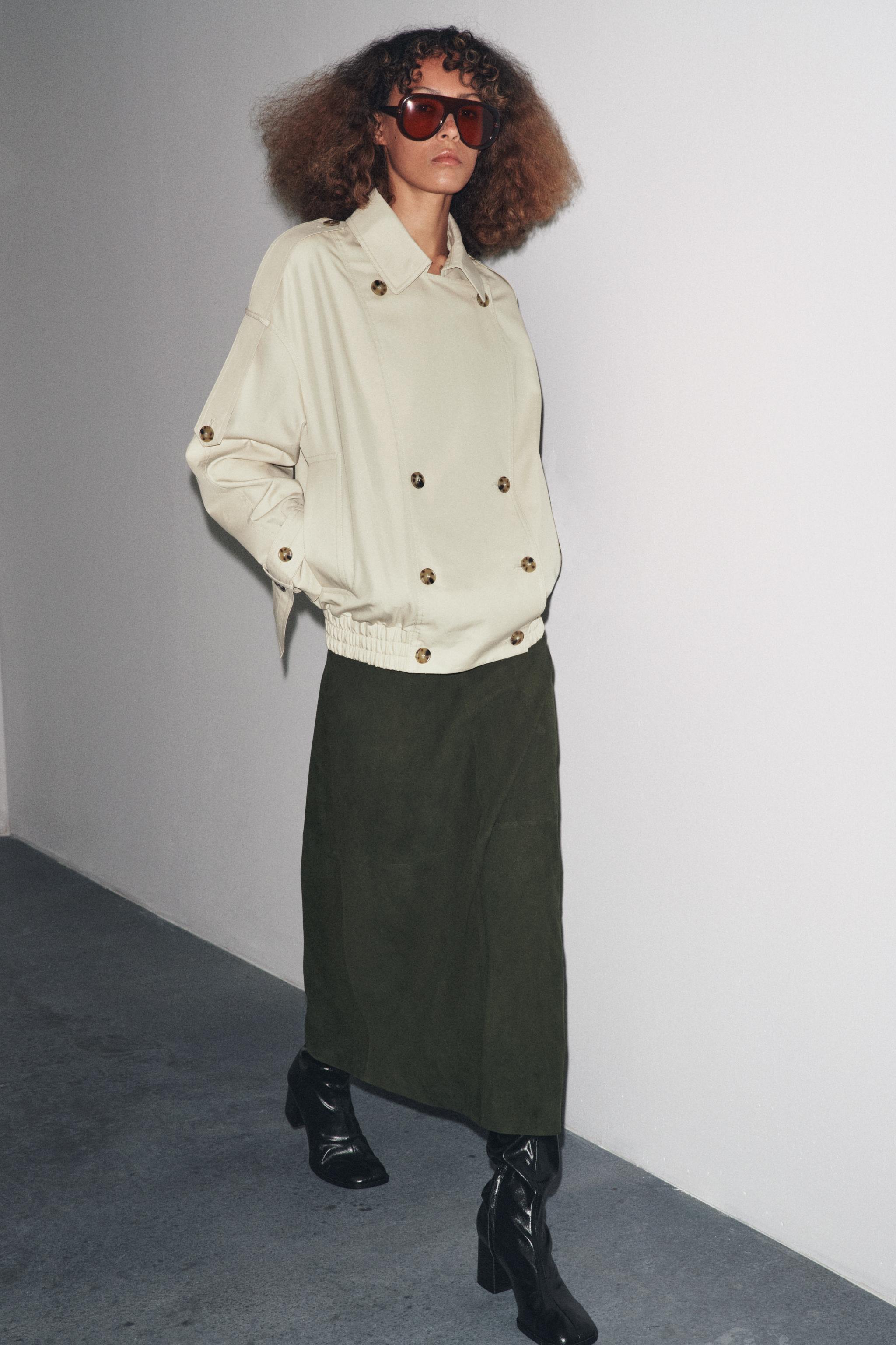 ZW COLLECTION WATER REPELLENT SHORT TRENCH COAT