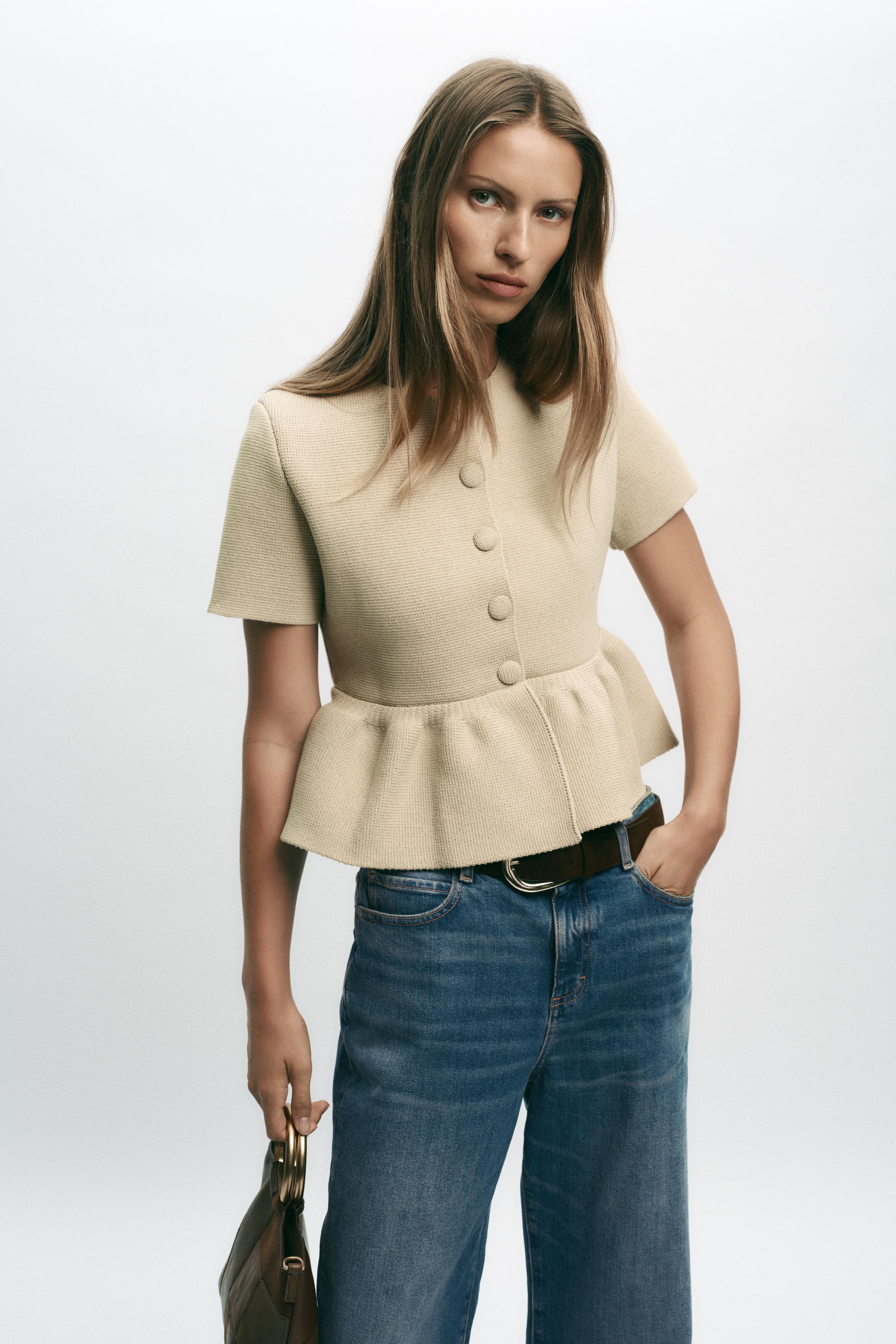 PEPLUM SHORT SLEEVE CARDIGAN