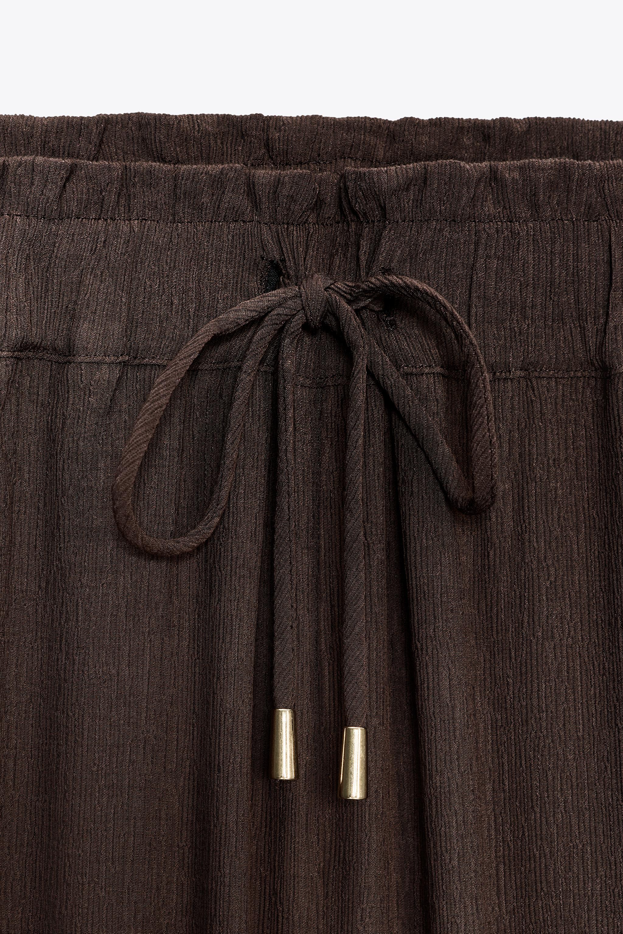 COTTON GAUZE WIDE LEG PANTS