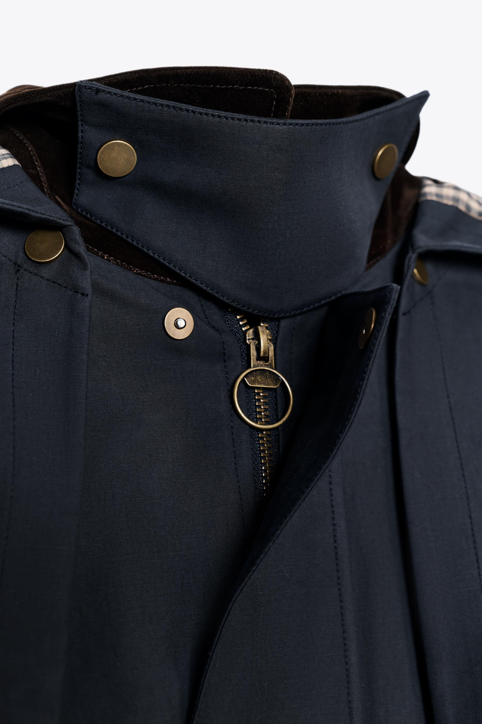 CONTRAST COLLAR HOODED TRENCH ZW COLLECTION