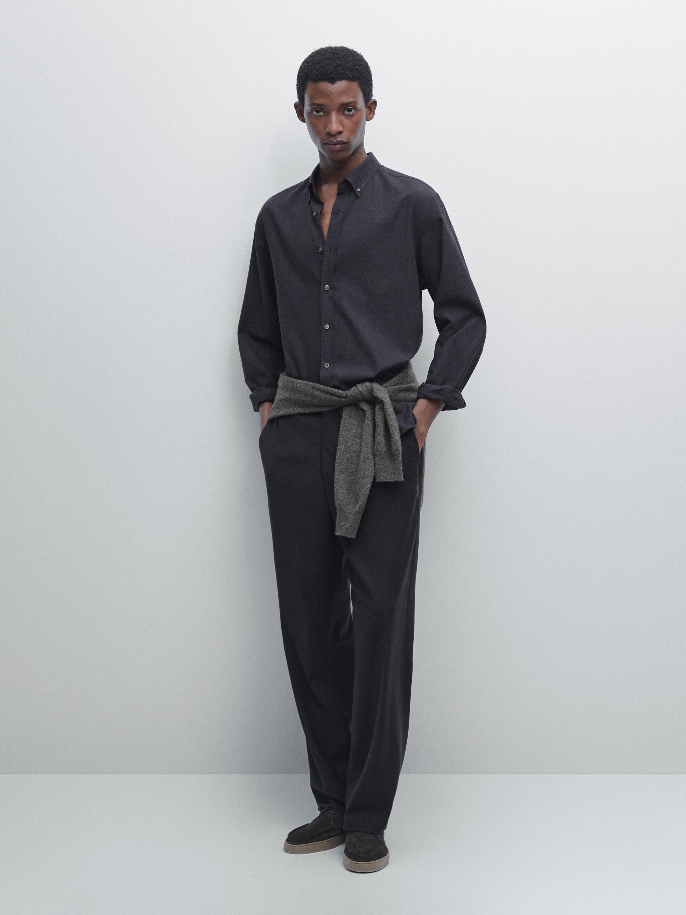 Soft regular fit melange shirt