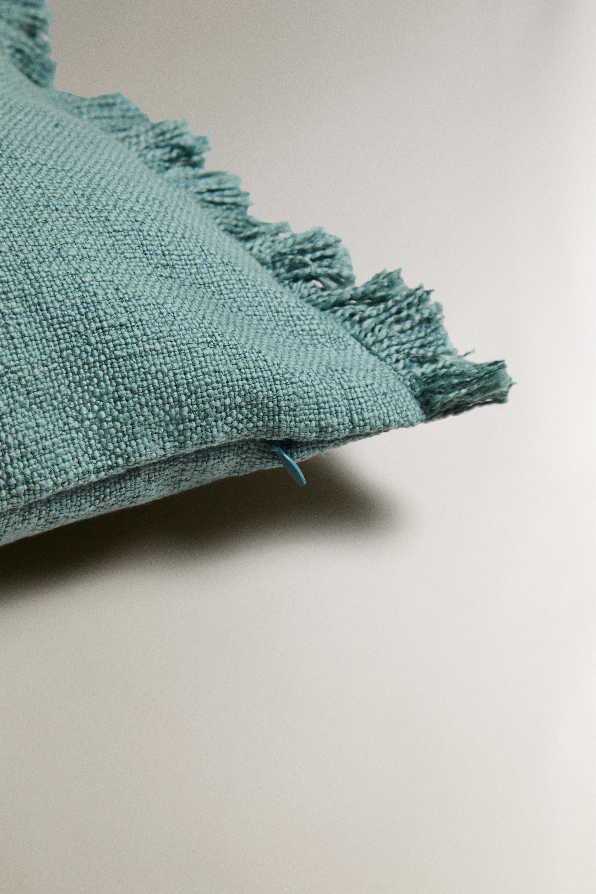 FRINGED THROW PILLOW COVER