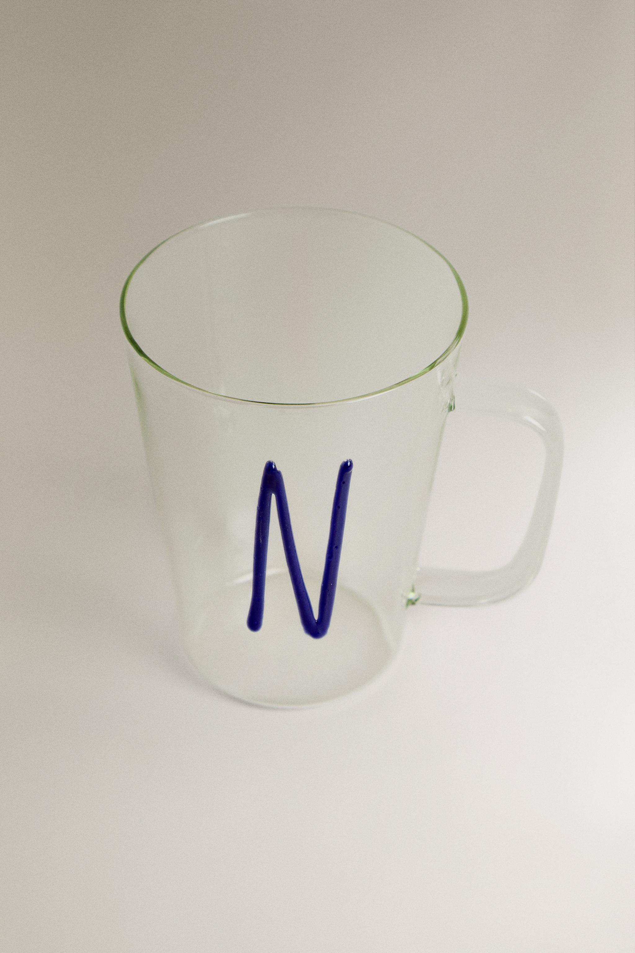 BOROSILICATE MUG WITH INITIAL N
