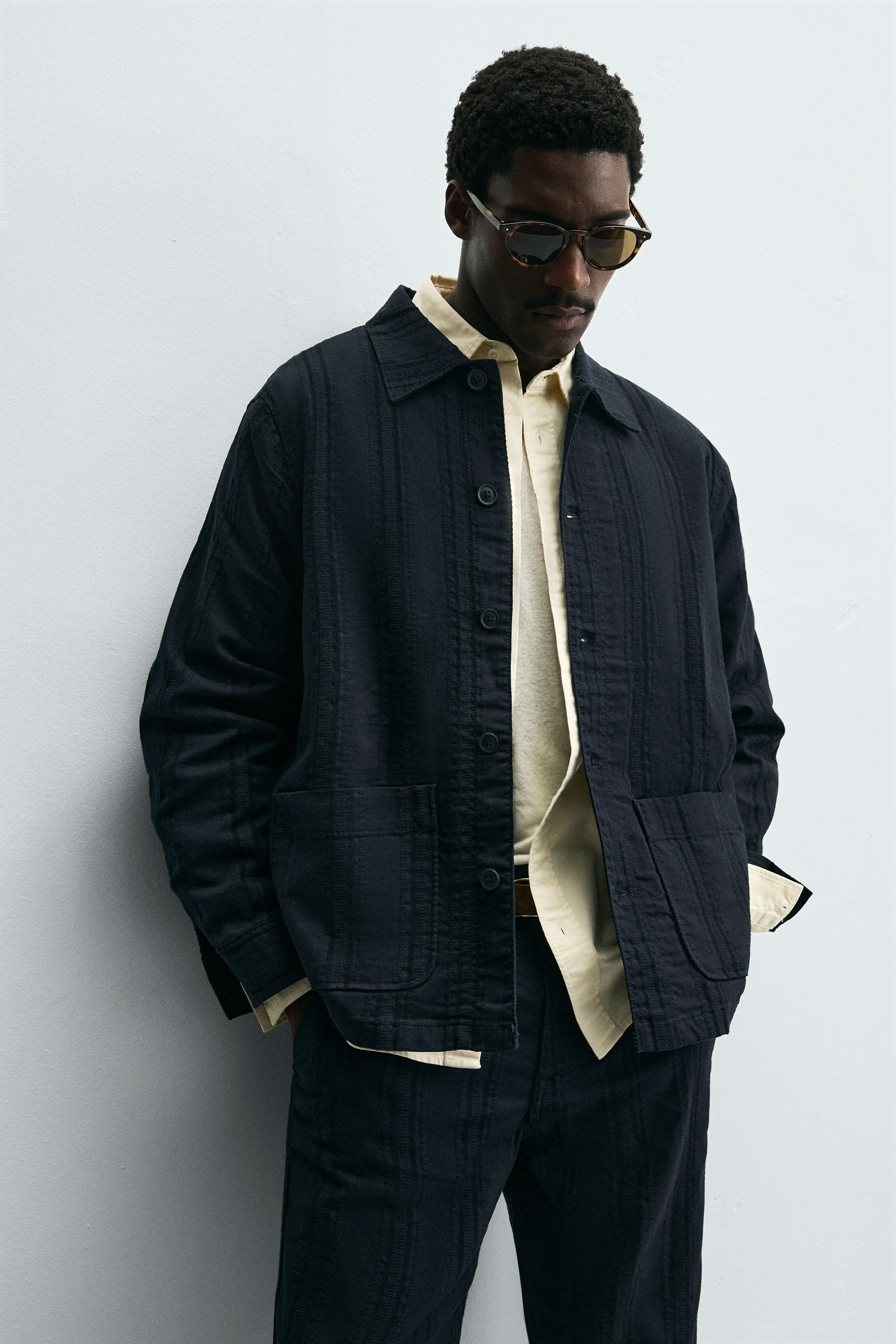 STRIPED JACQUARD OVERSHIRT