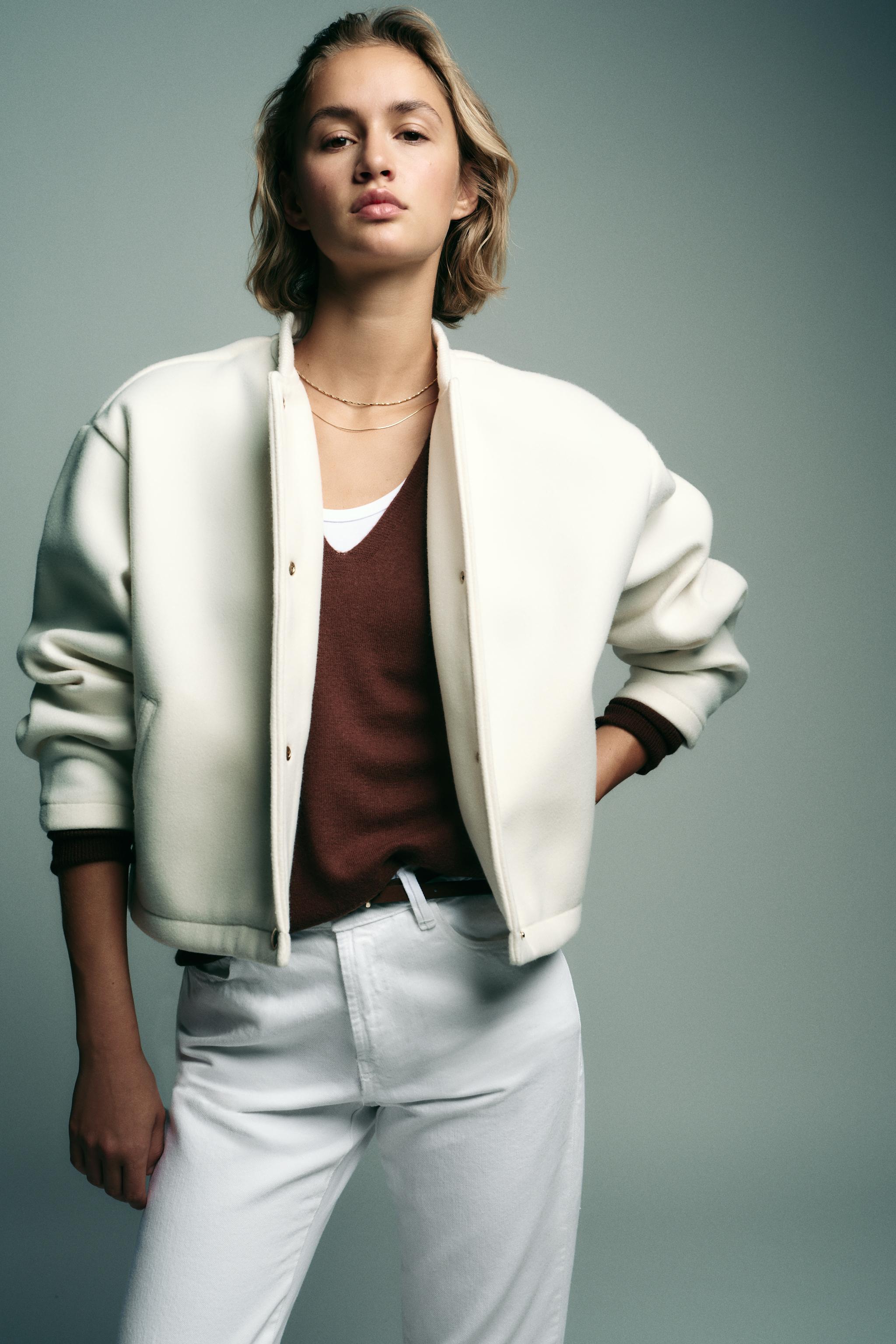 SOFT BOMBER JACKET WITH GOLDEN BUTTONS