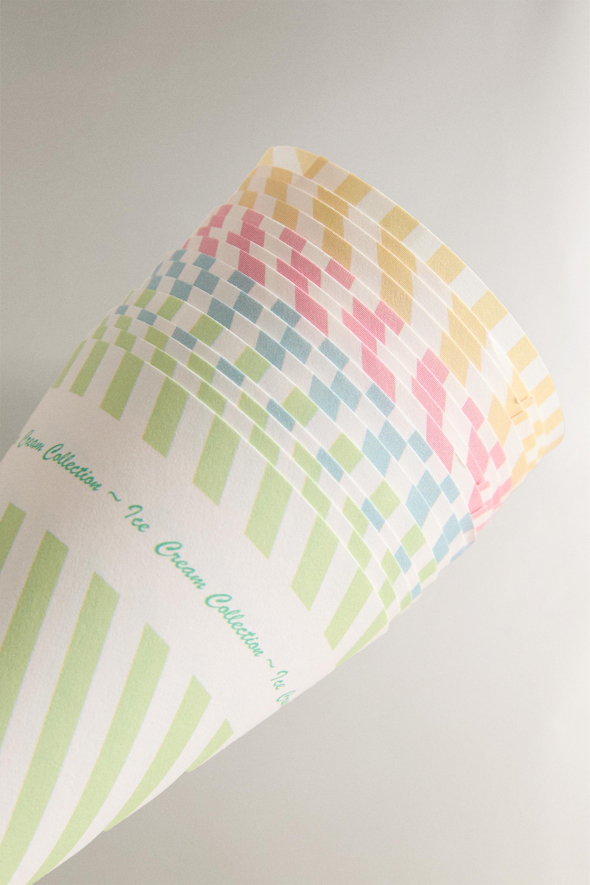 SET OF STRIPED ICE CREAM CONES (SET OF 16)