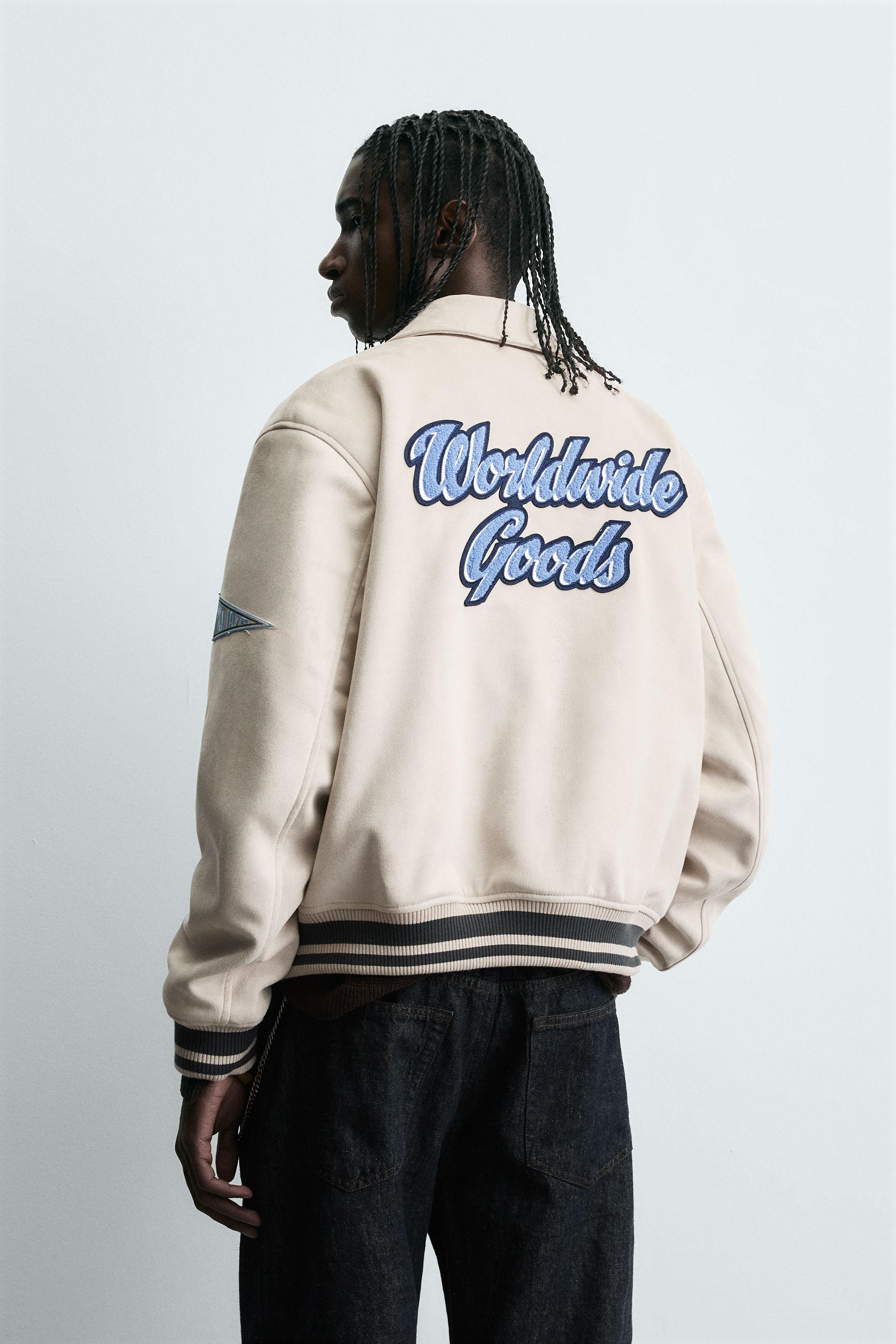 FAUX SUEDE PATCH EMBROIDERED JACKET