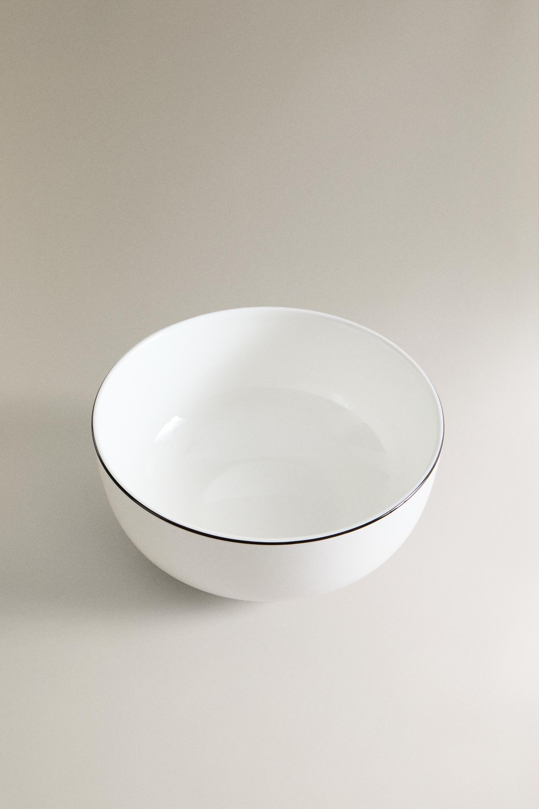 BONE CHINA BOWL WITH BLACK RIM