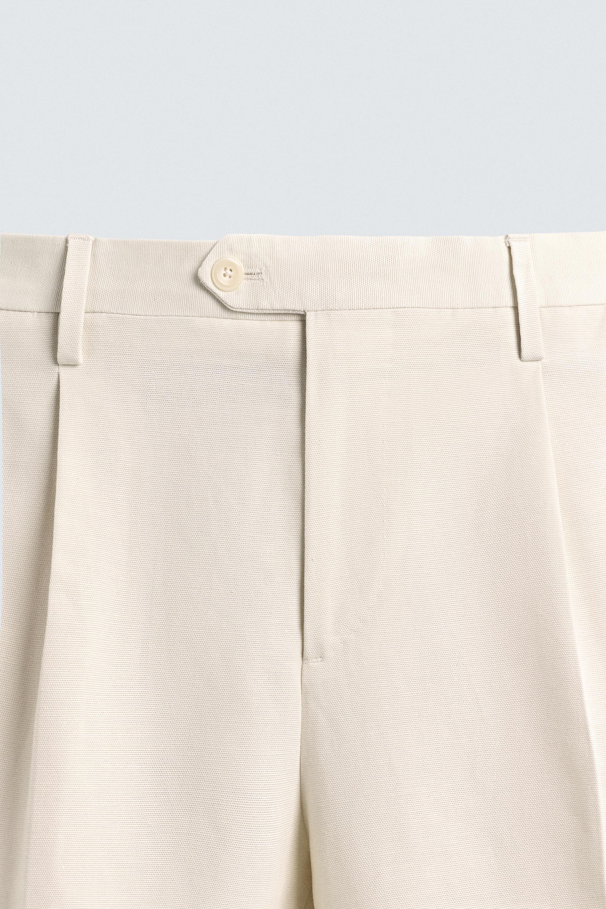 REGULAR FIT PLEATED PANTS