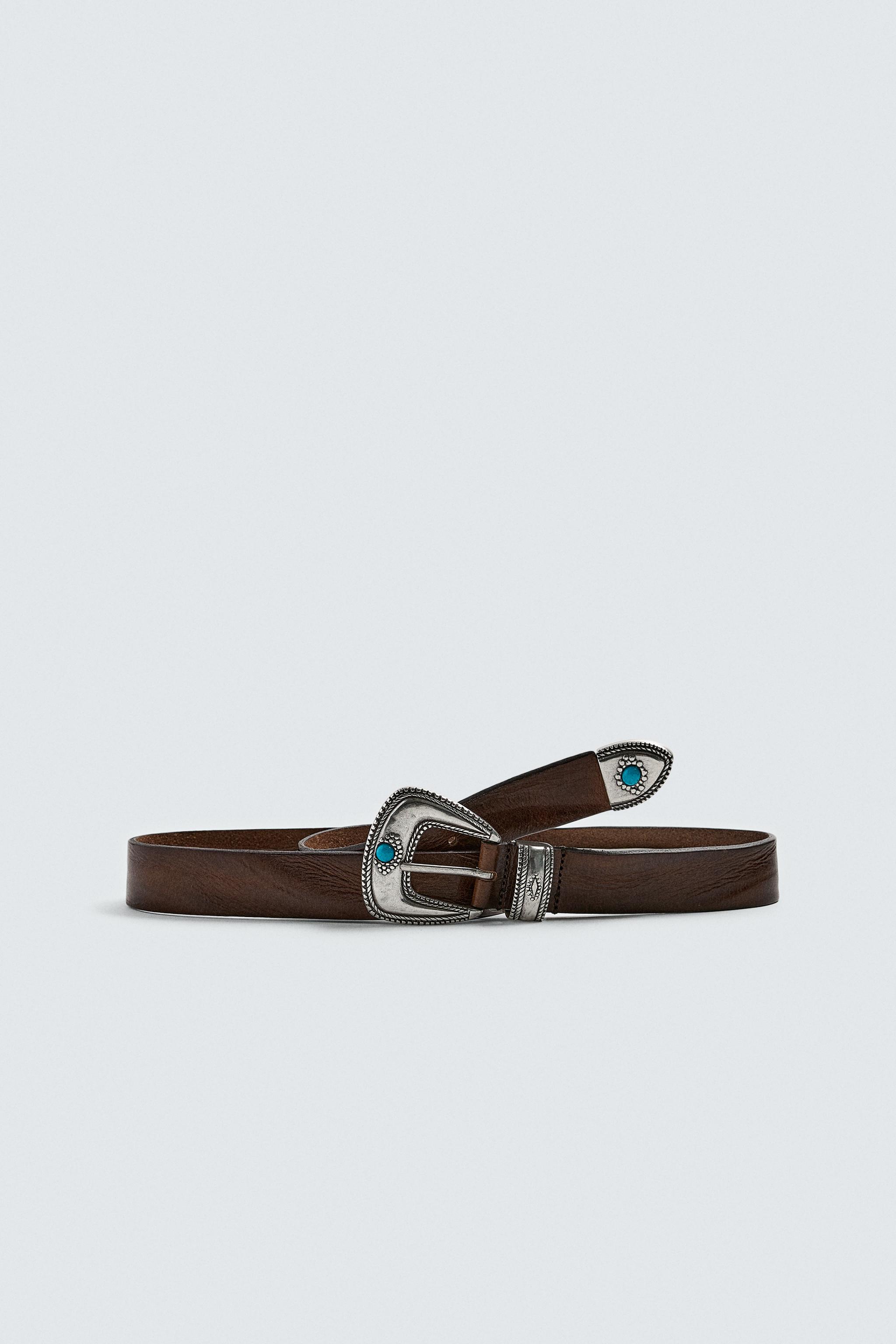 VINTAGE EFFECT LEATHER BELT