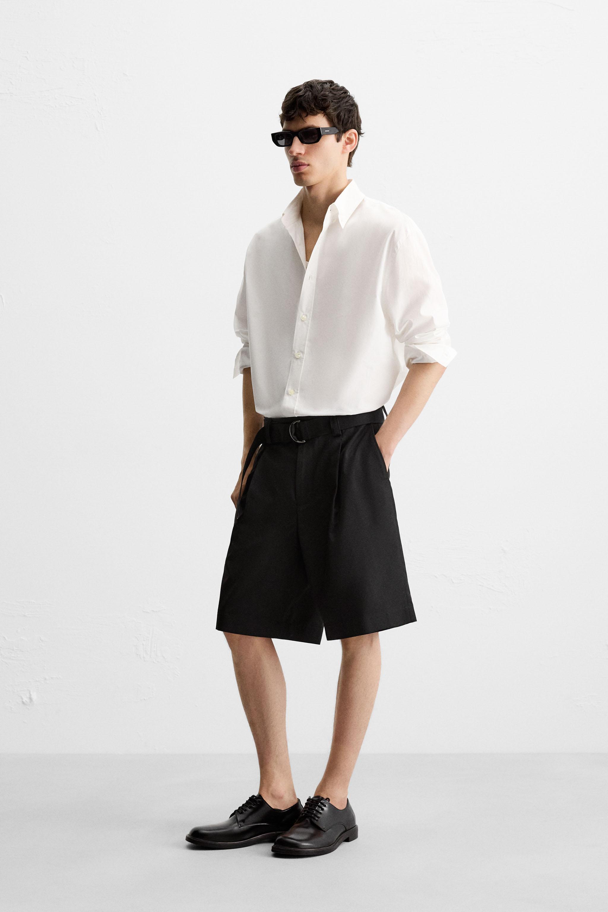 BELTED WIDE FIT BERMUDA SHORTS