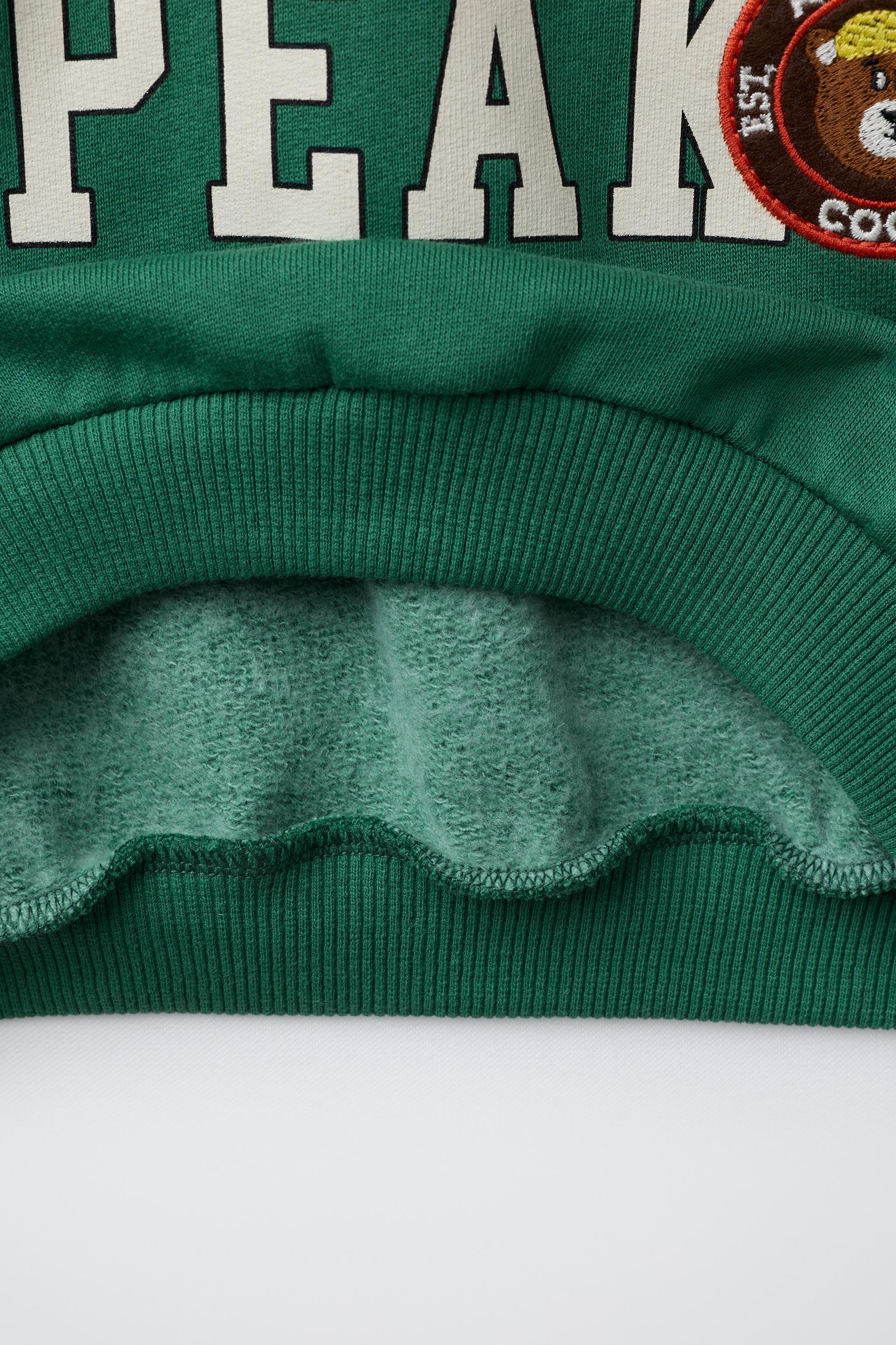 TEXT AND BEAR PATCH SWEATSHIRT