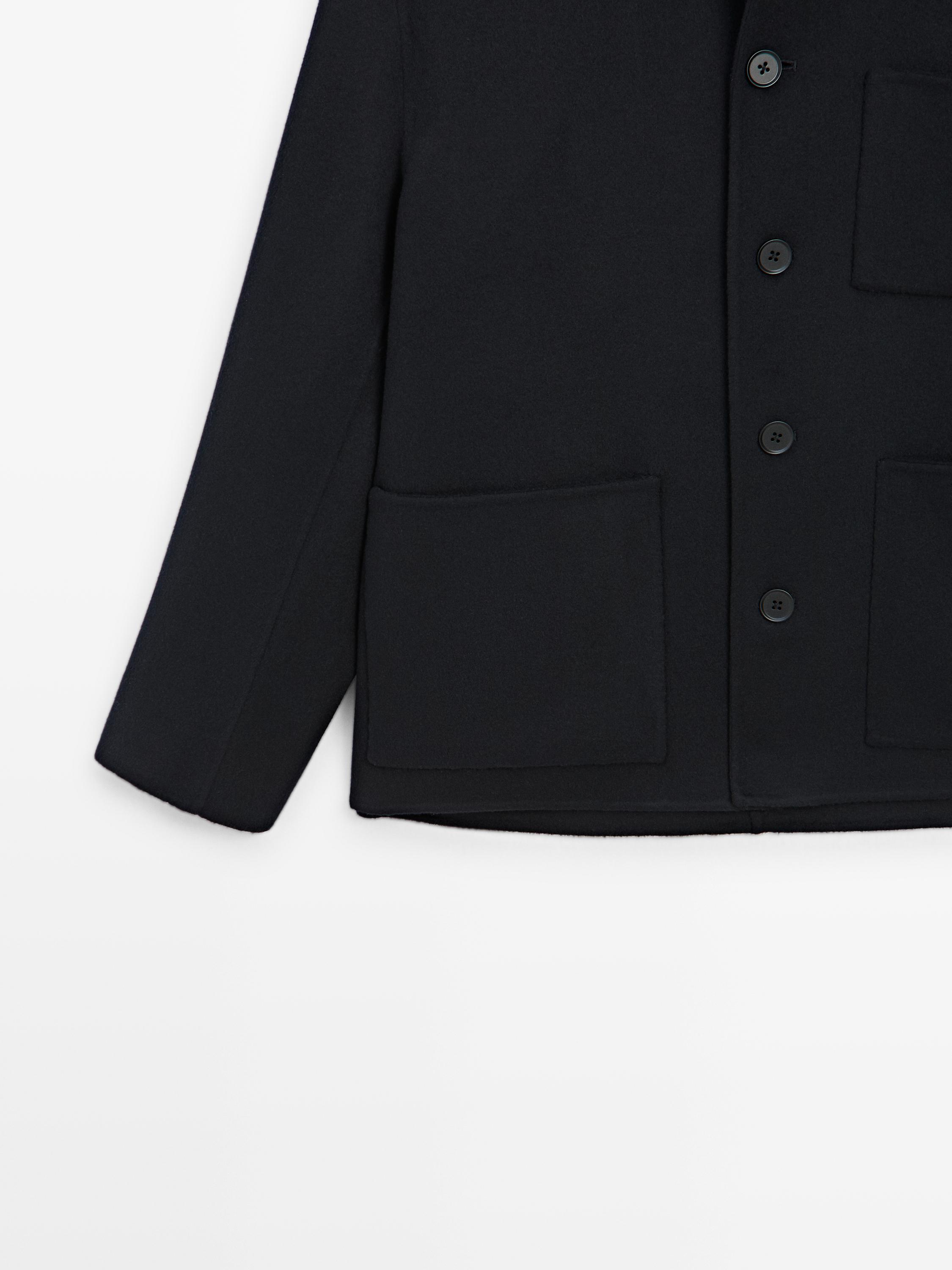 Wool overshirt with double pockets