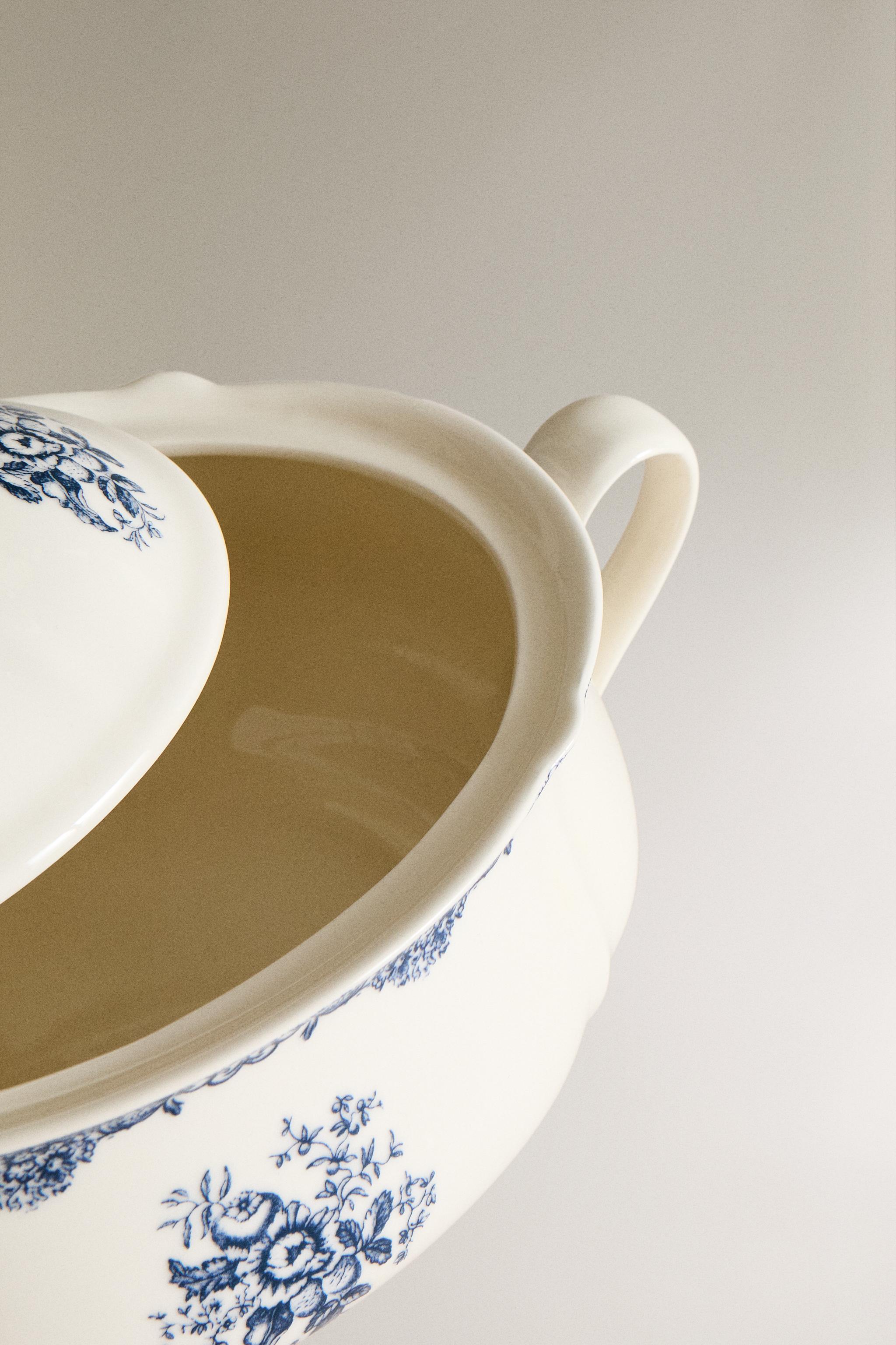 FLORAL EARTHENWARE TUREEN