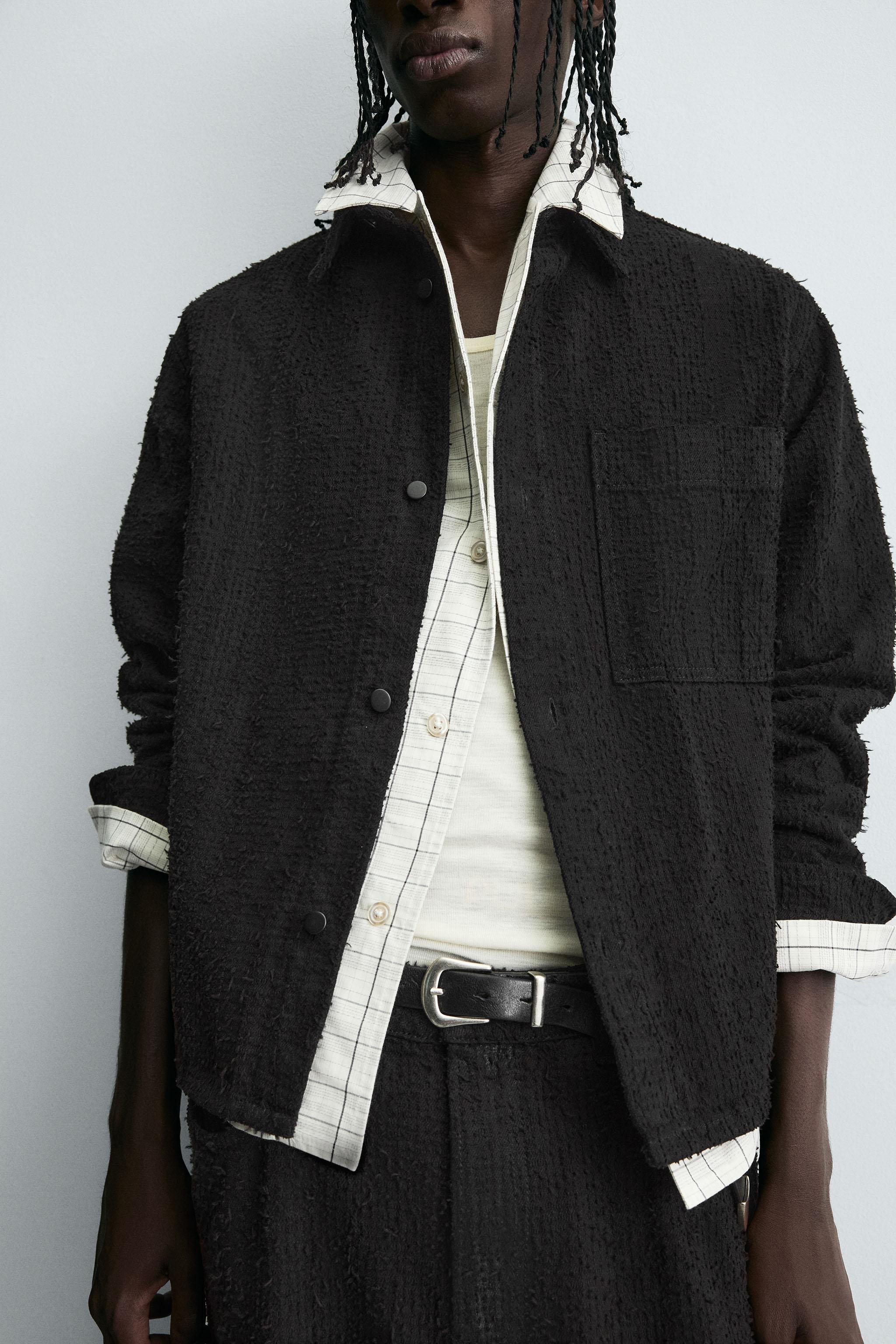 TEXTURED DENIM SHIRT