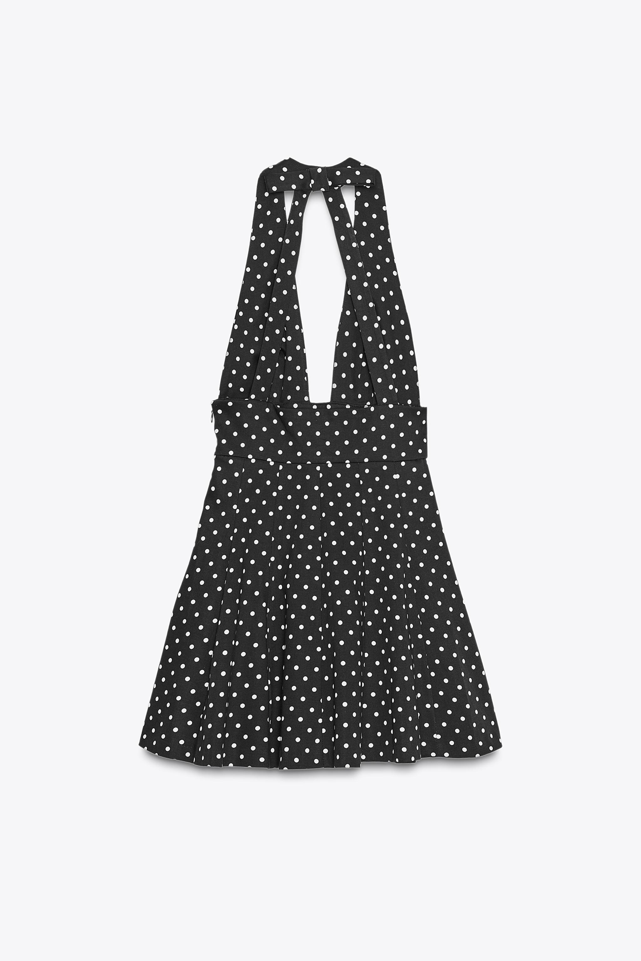 POLKA DOT HALTER MINI DRESS
