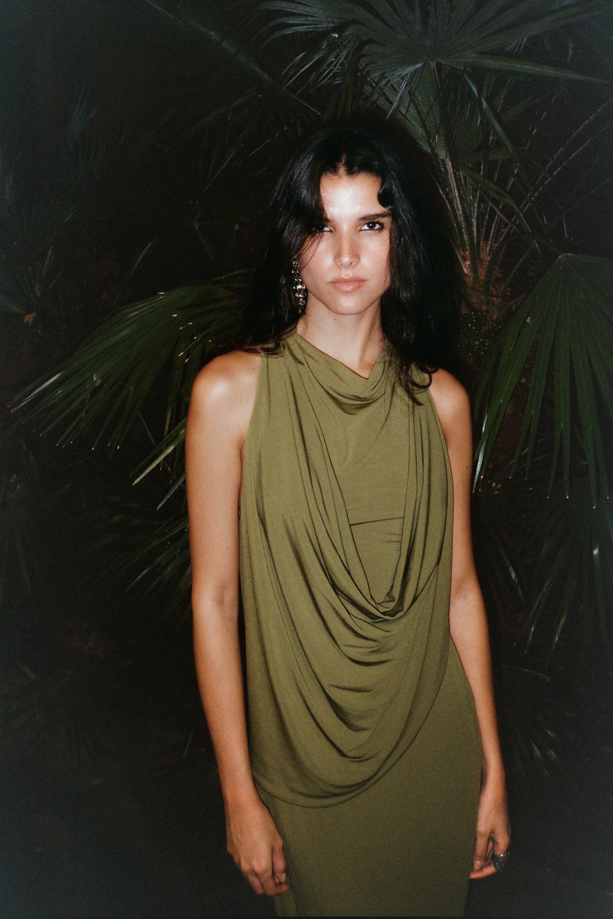 DRAPED COMBINATION DRESS