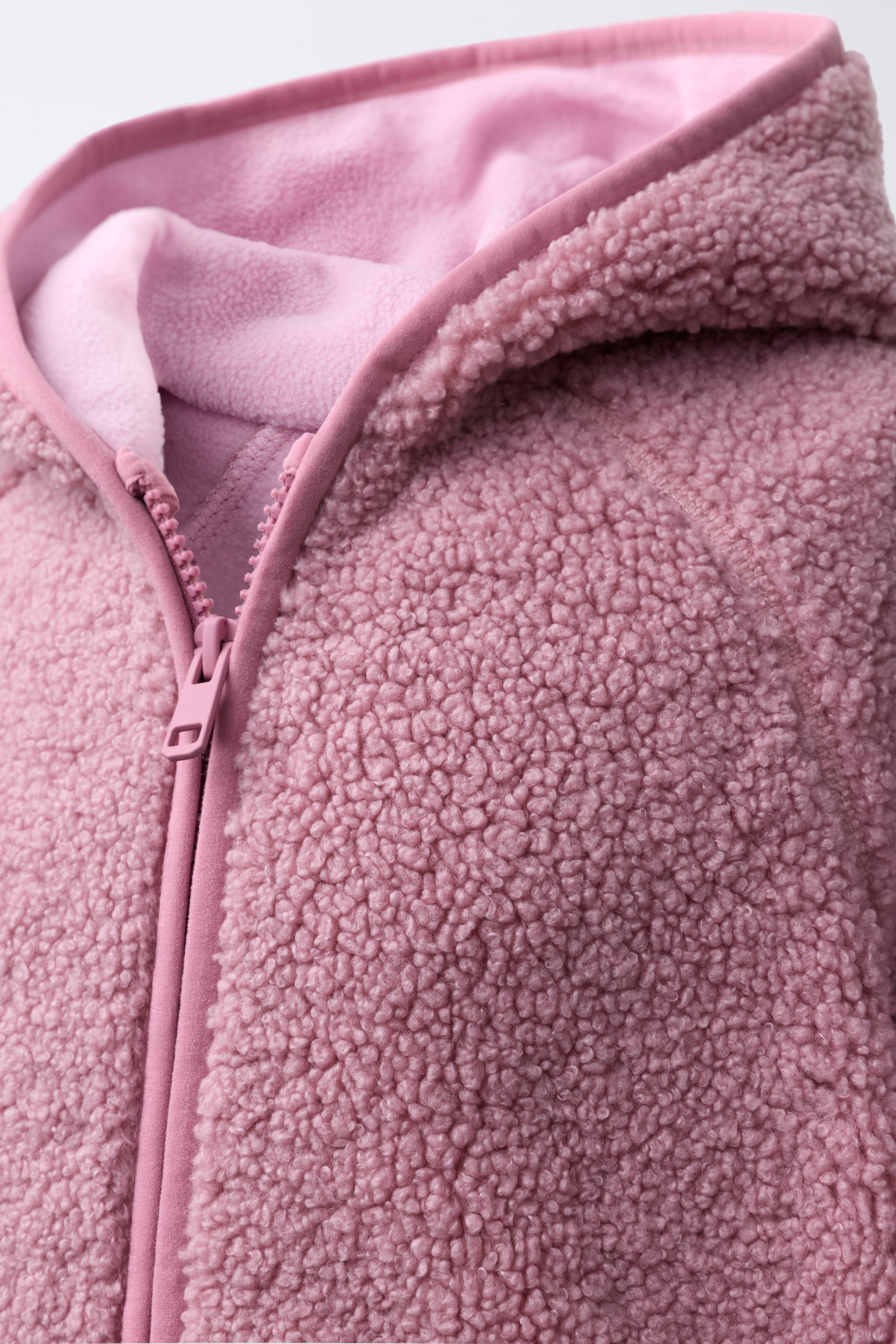 HOODED FAUX SHEARLING JACKET