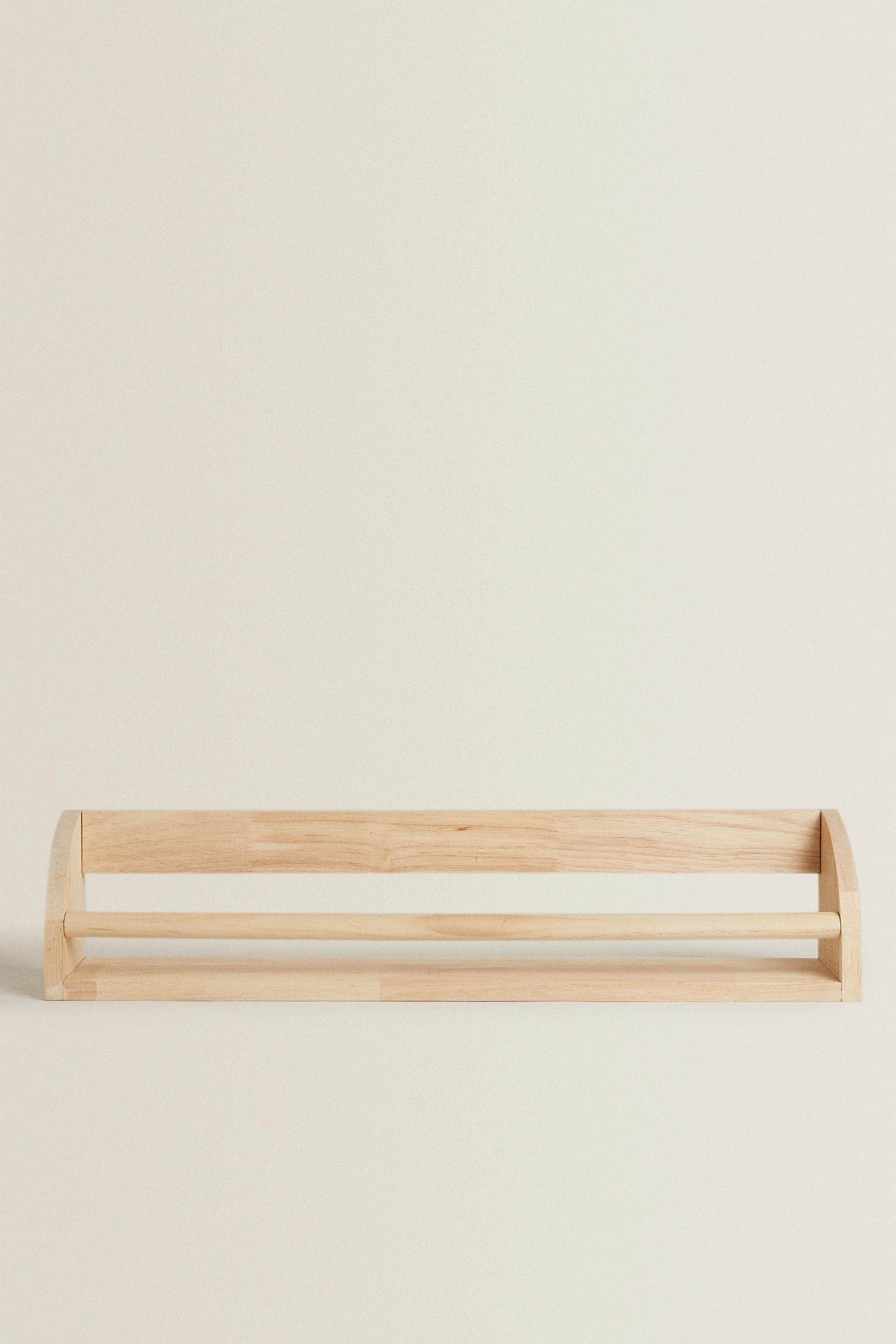 CHILDREN’S WOODEN SHELF WITH FRONT BAR
