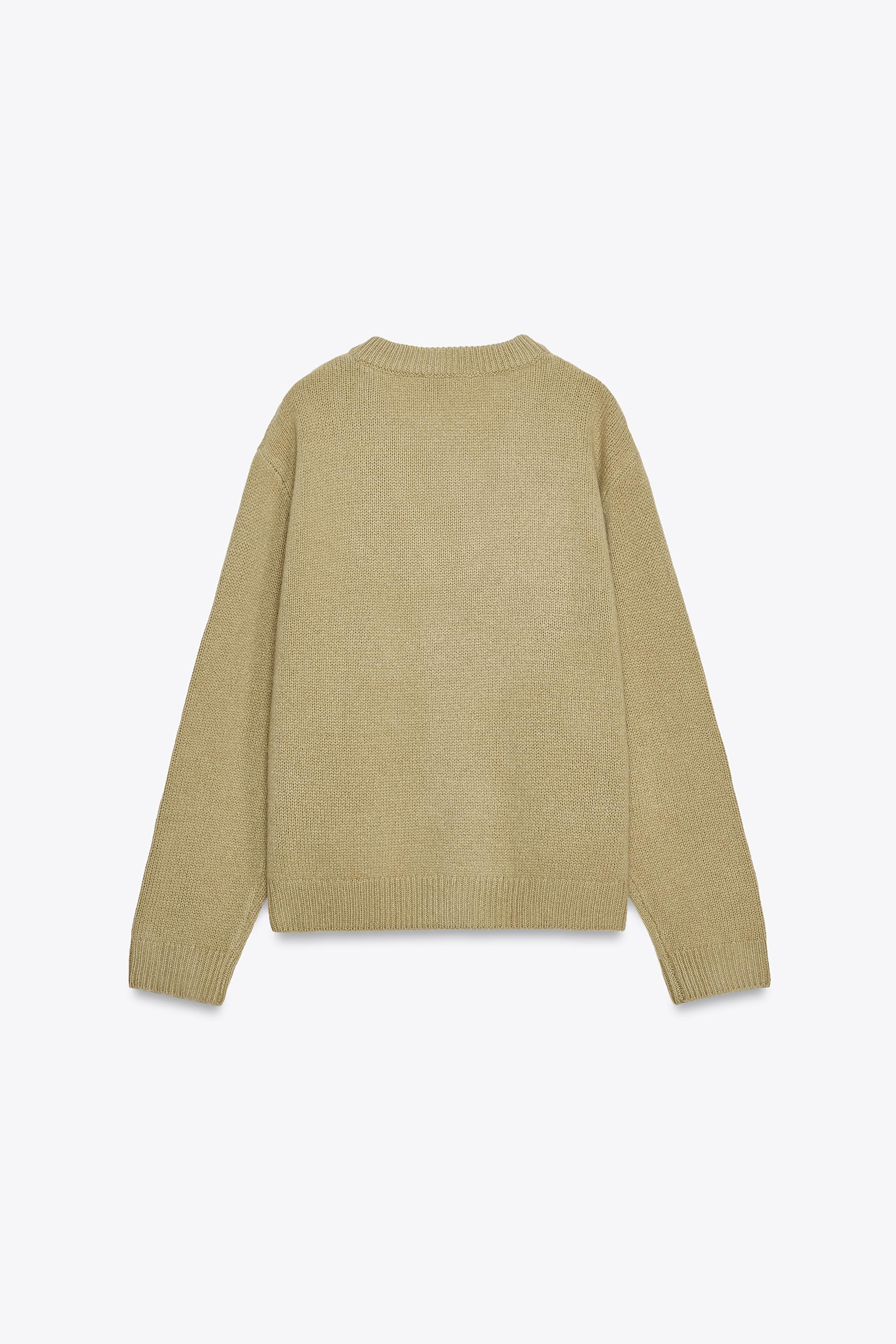 100% WOOL BASIC KNIT V-NECK SWEATER