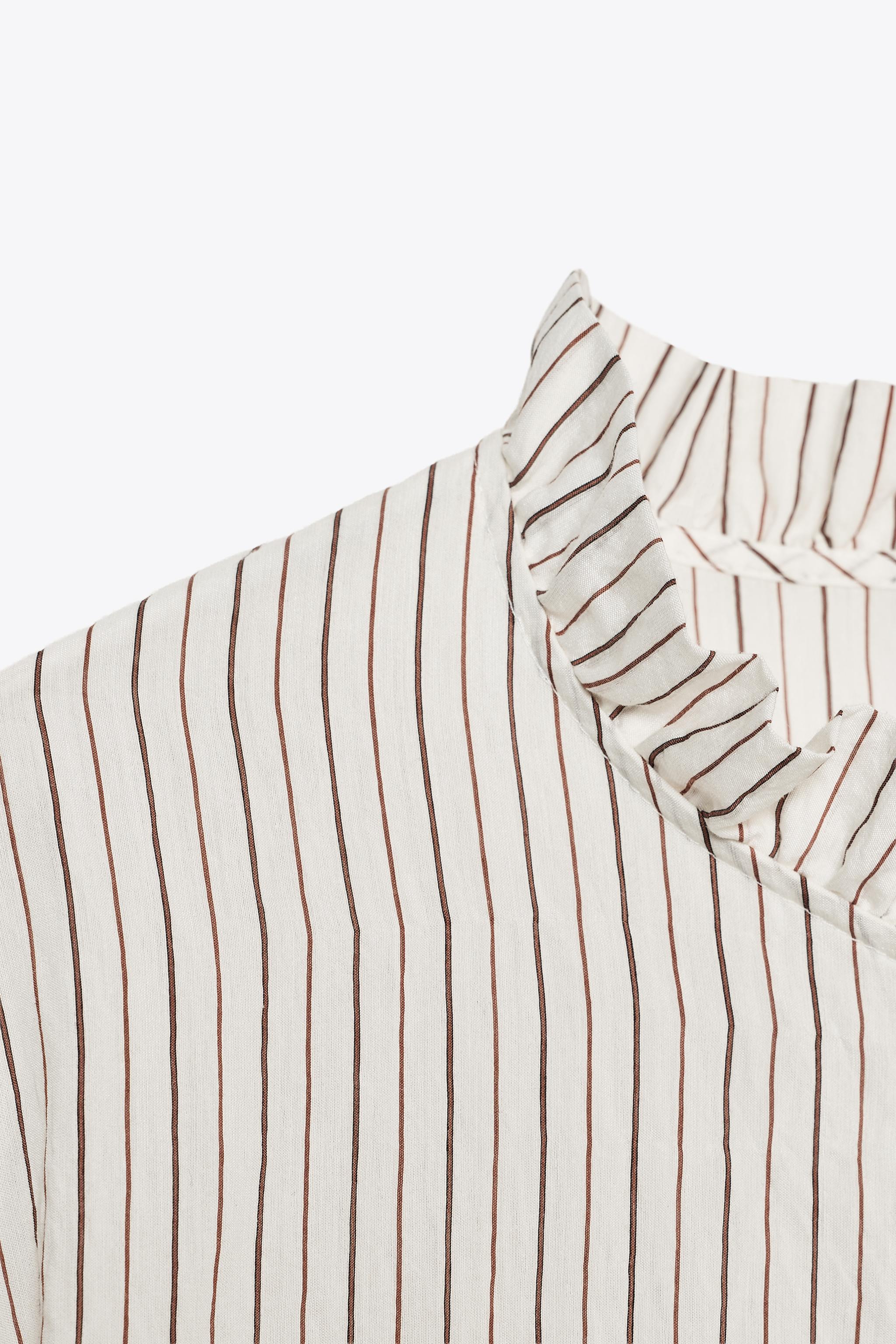 RUFFLED STRIPED SHIRT