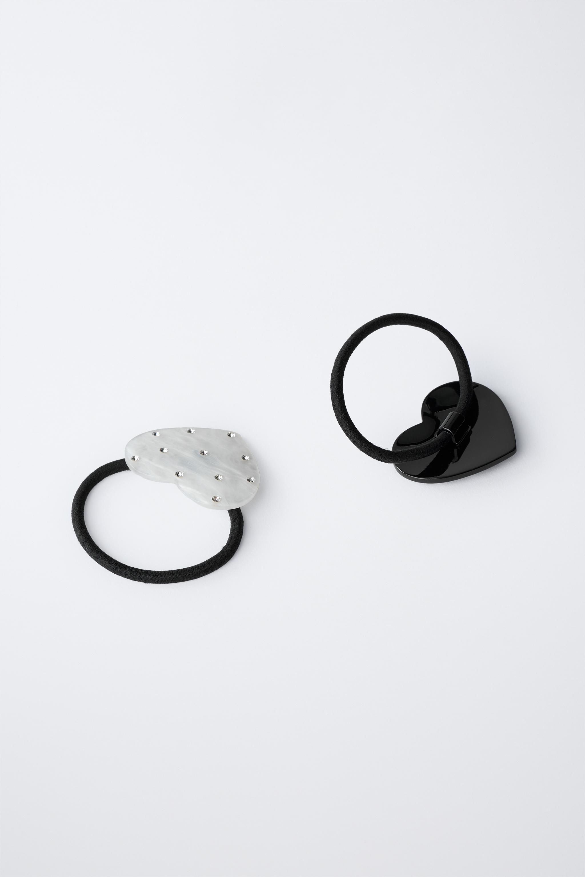 TWO-PACK OF GLITTER HEART HAIR TIES