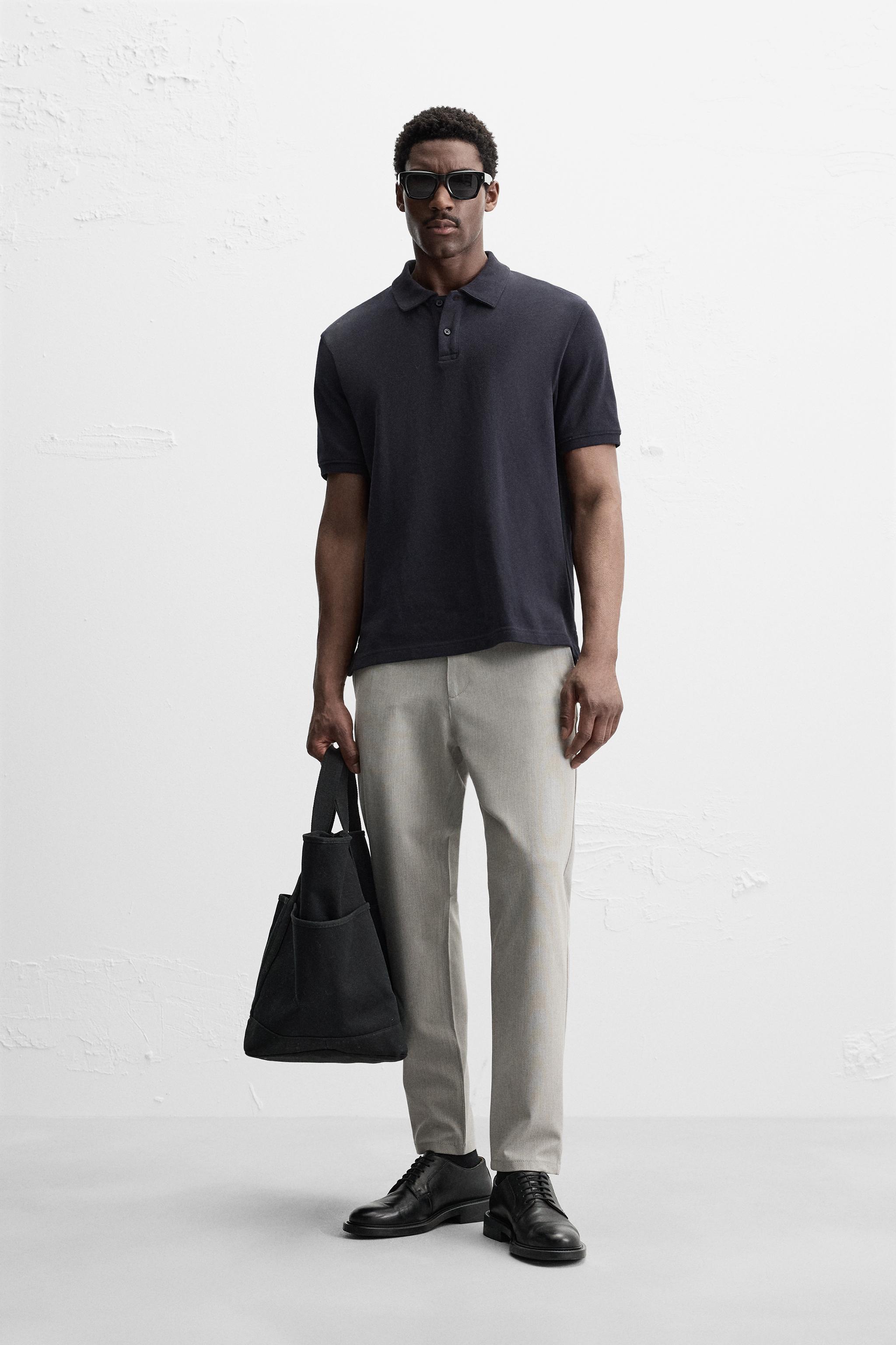 TEXTURED STRETCH PANTS