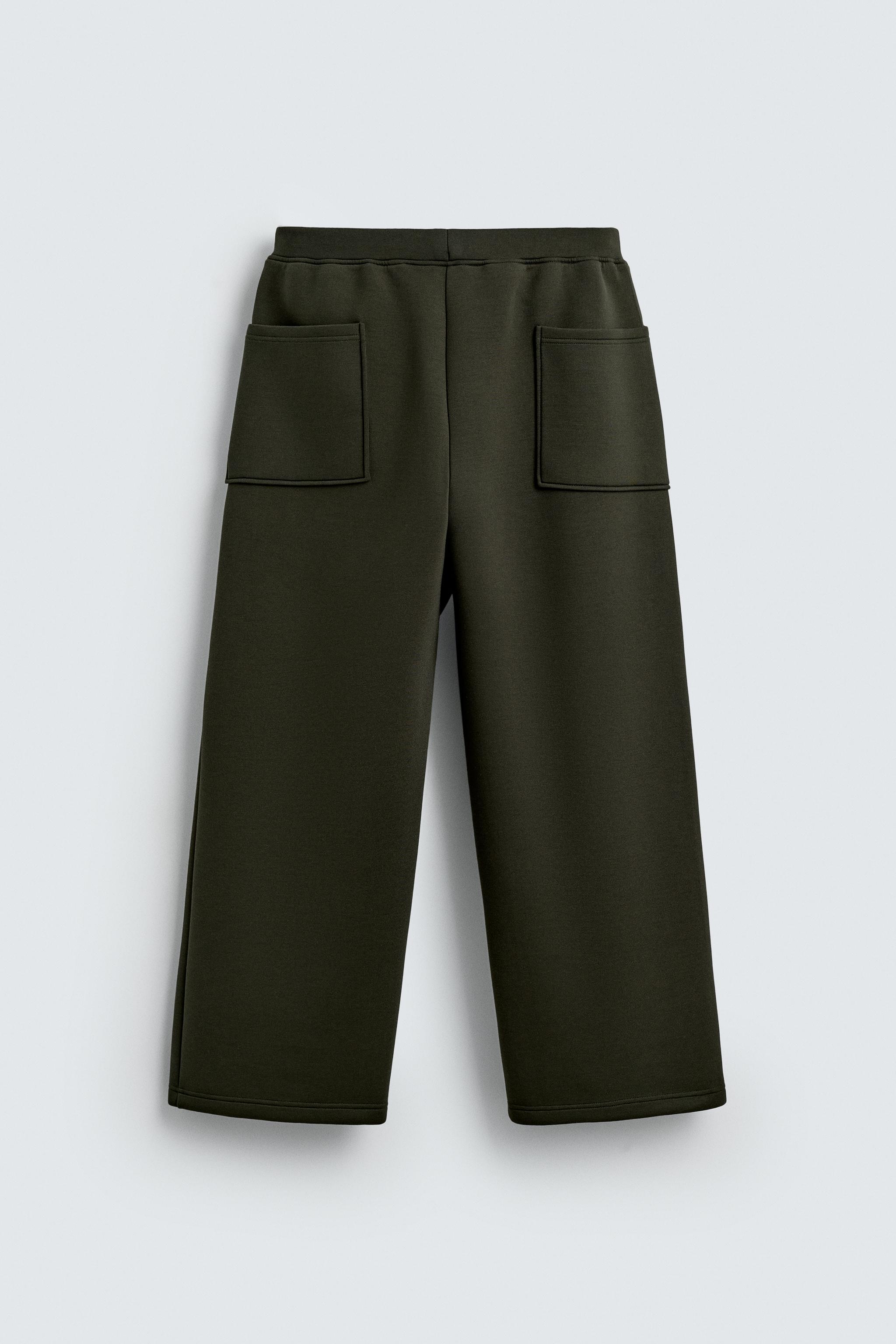 WIDE FIT NEOPRENE EFFECT PANTS