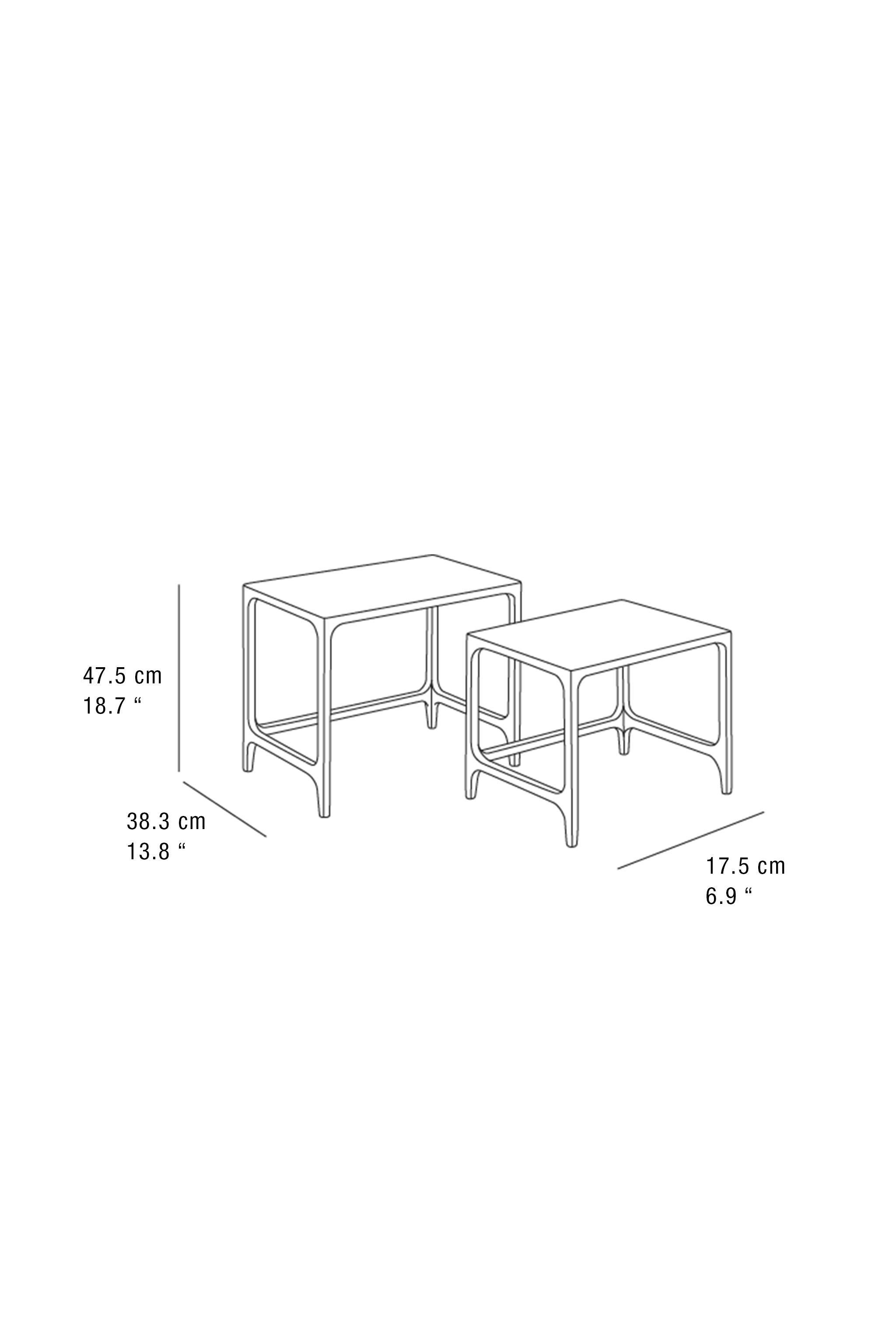 WOODEN NEST OF SIDE TABLES (SET OF 2)