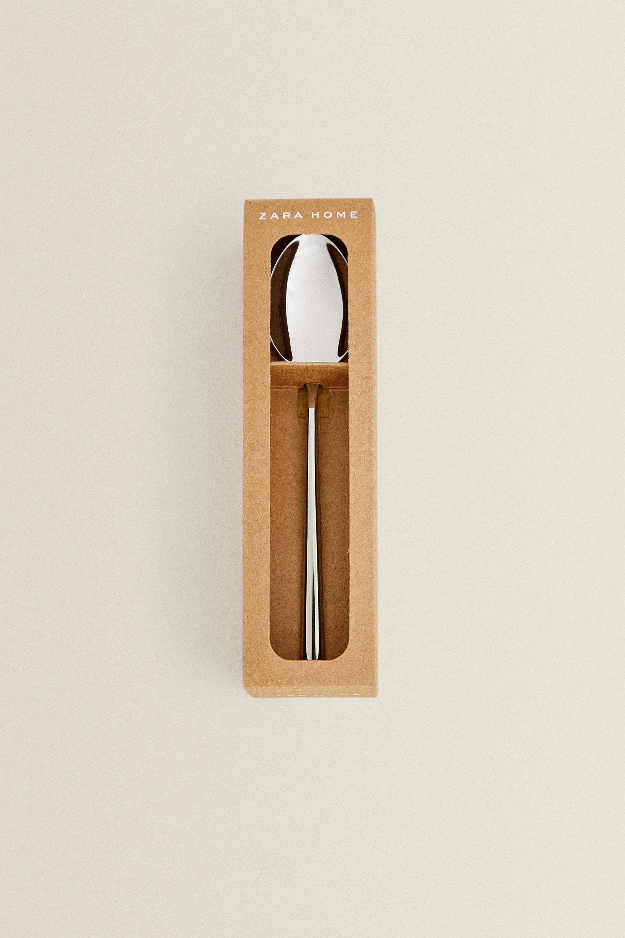 SET OF SHINY STEEL DESSERT SPOONS (SET OF 4)