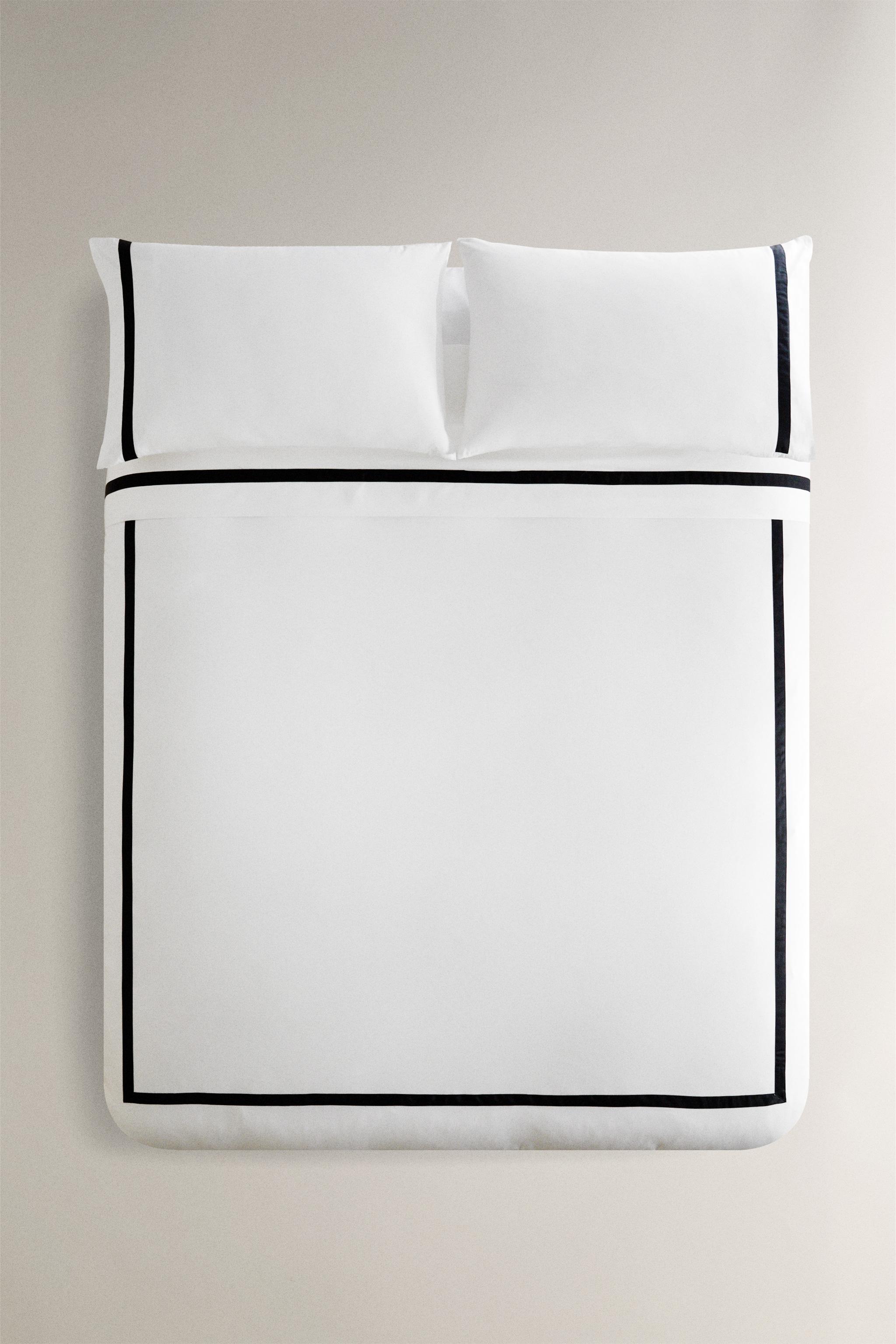 BORDERED SATEEN DUVET COVER