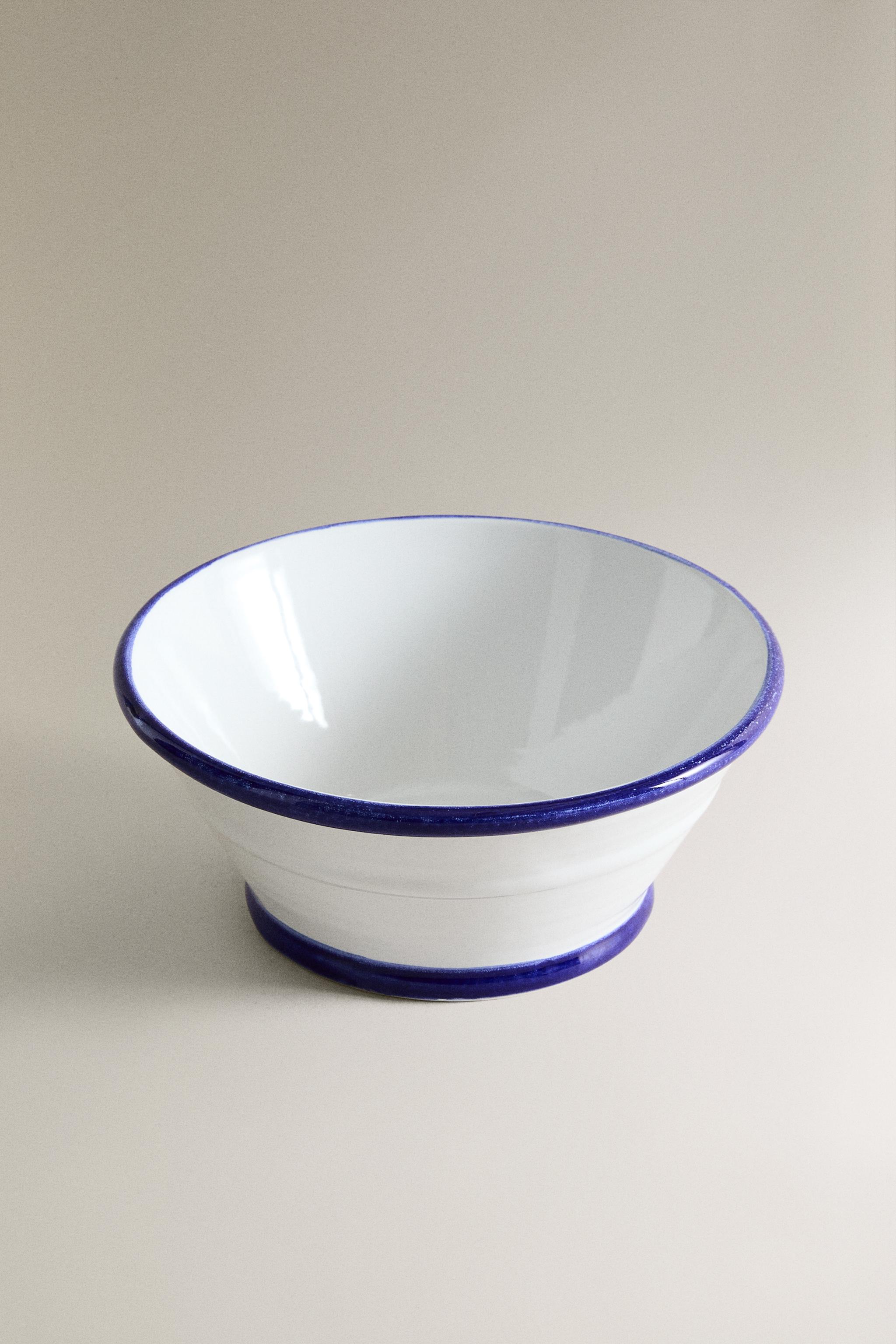 EARTHENWARE SALAD BOWL WITH CONTRAST RIM