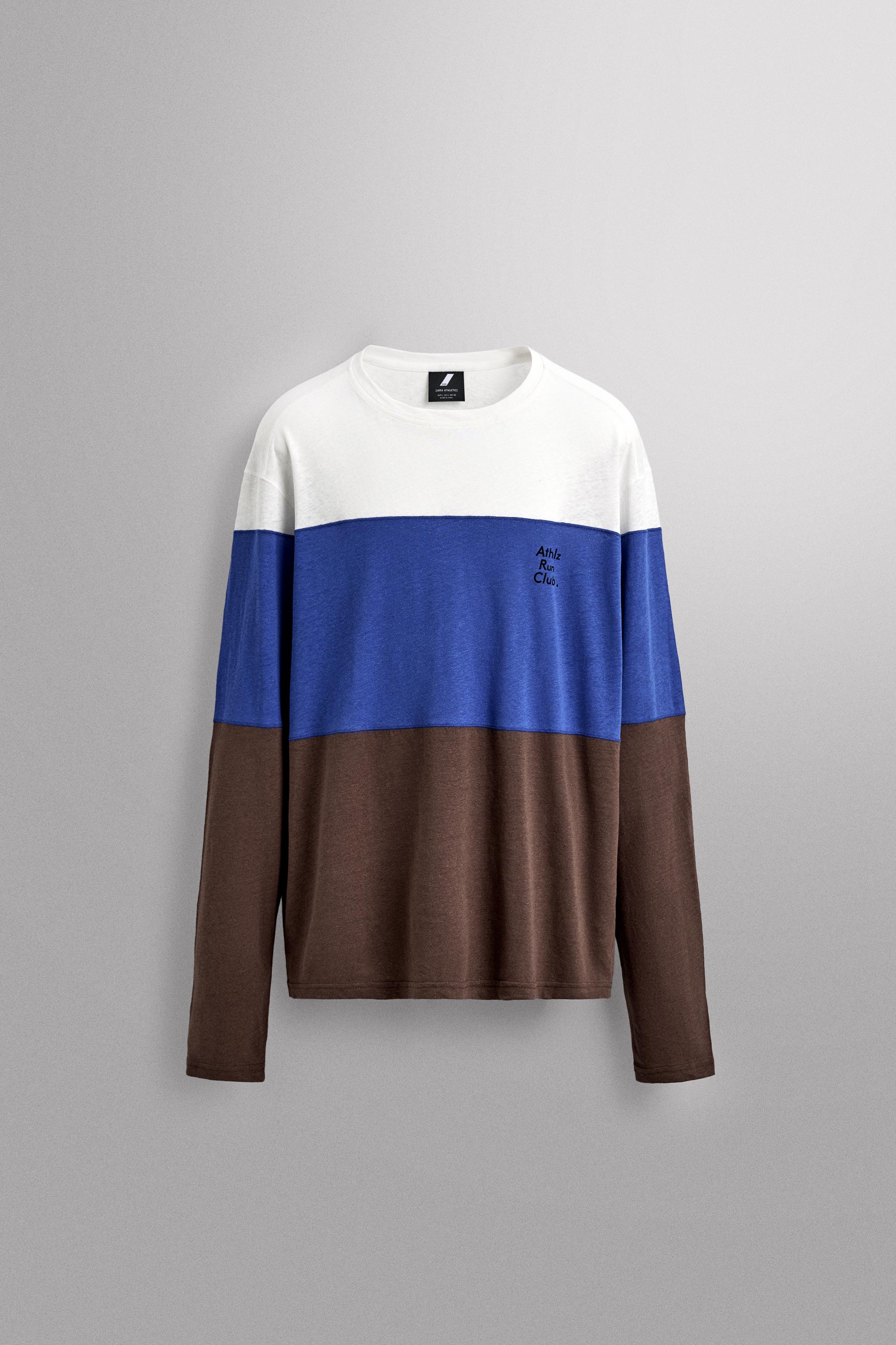 LINEN - COTTON COLOR BLOCK T-SHIRT