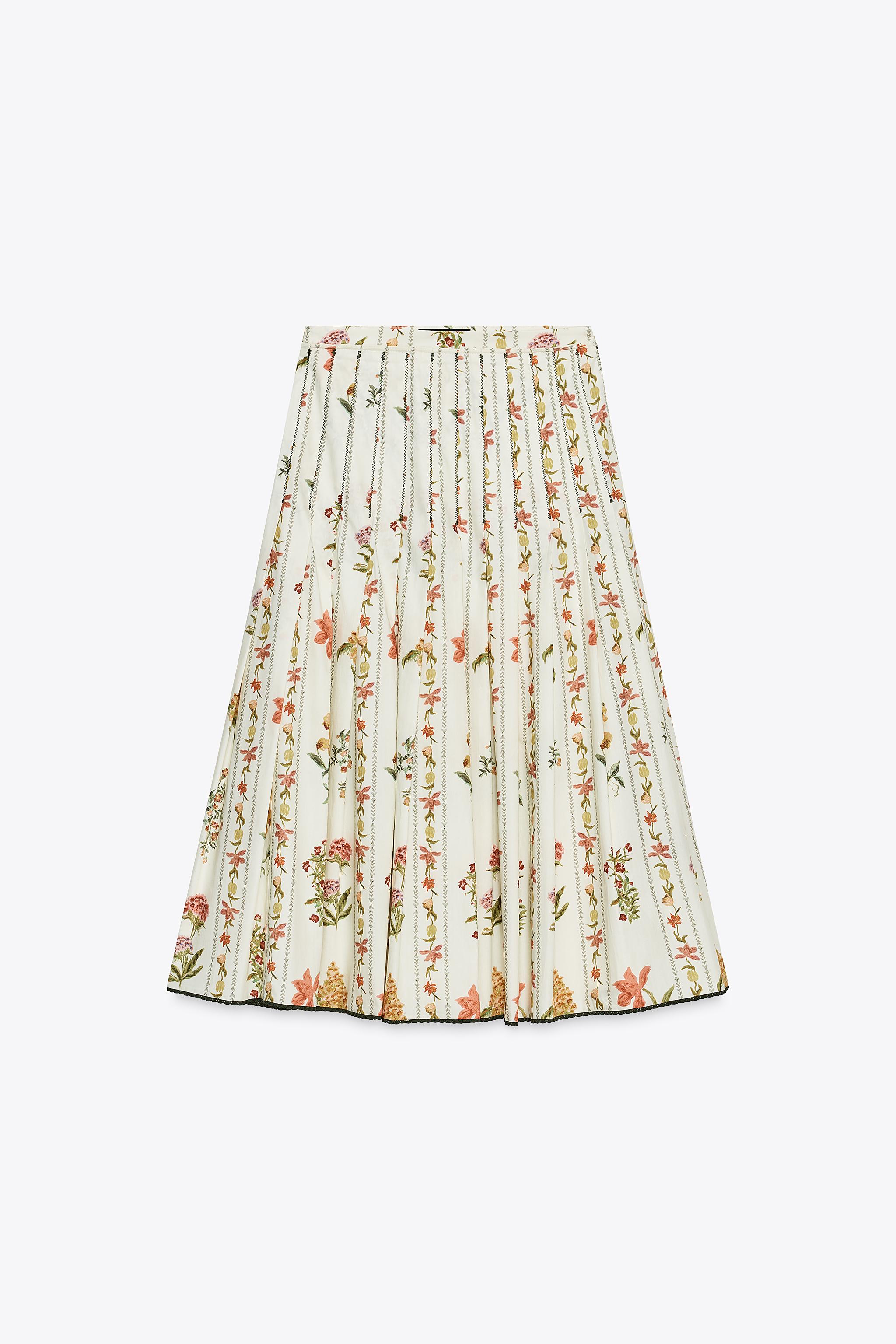 ZW COLLECTION FLORAL PLEATED SKIRT