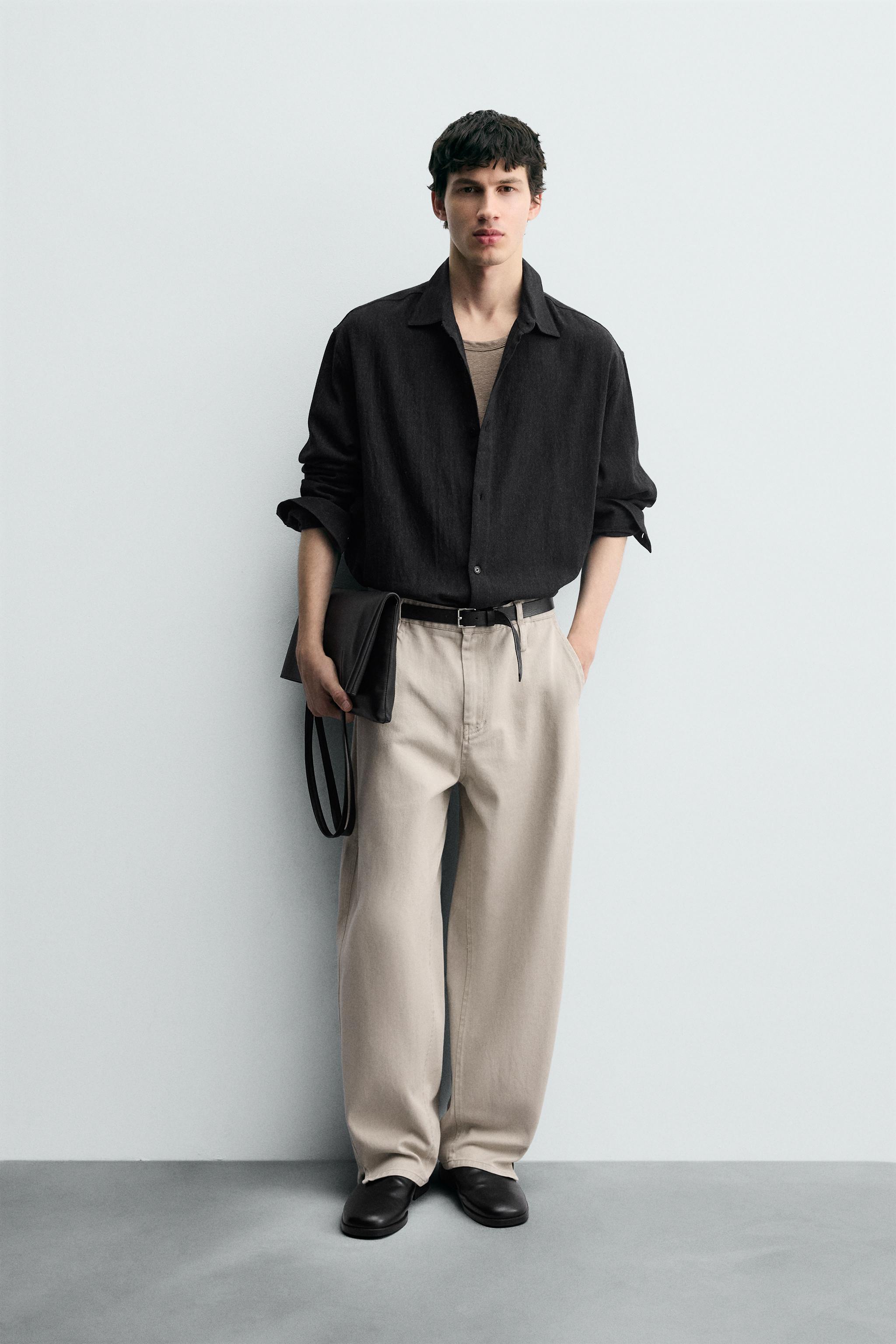 TEXTURED COTTON BLEND SHIRT