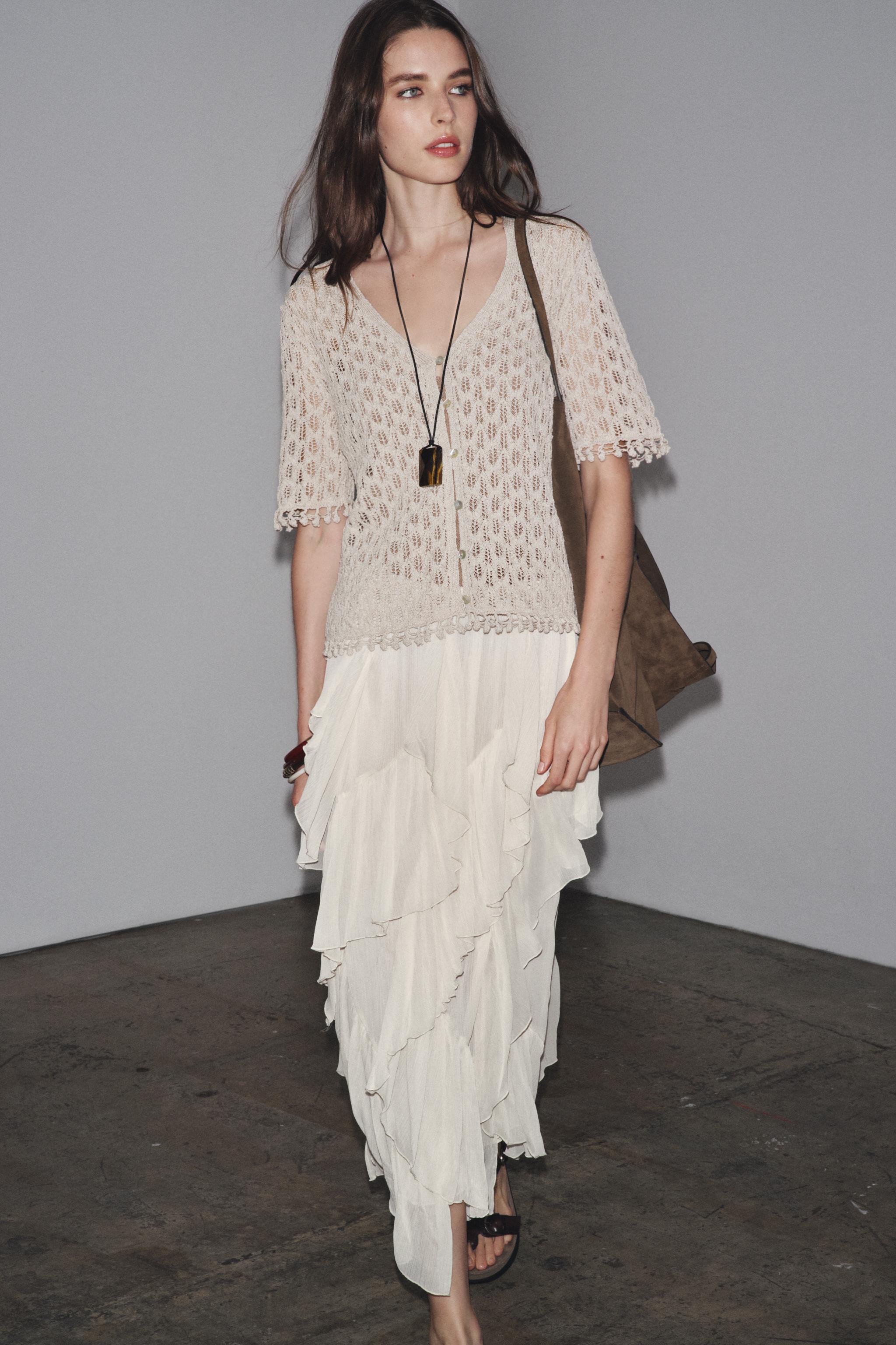 POINTELLE KNIT CARDIGAN