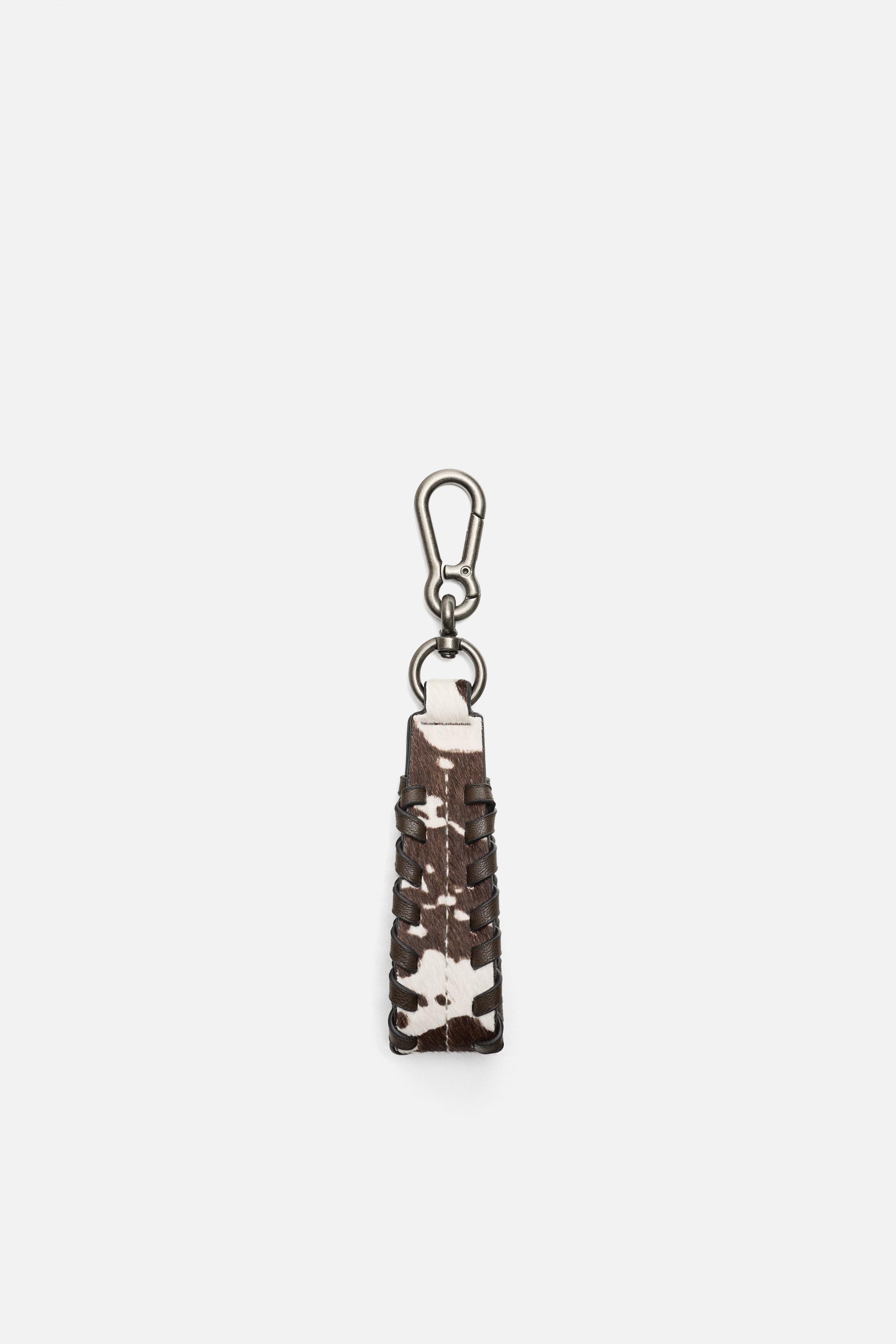 ANIMAL PRINT LEATHER KEYCHAIN