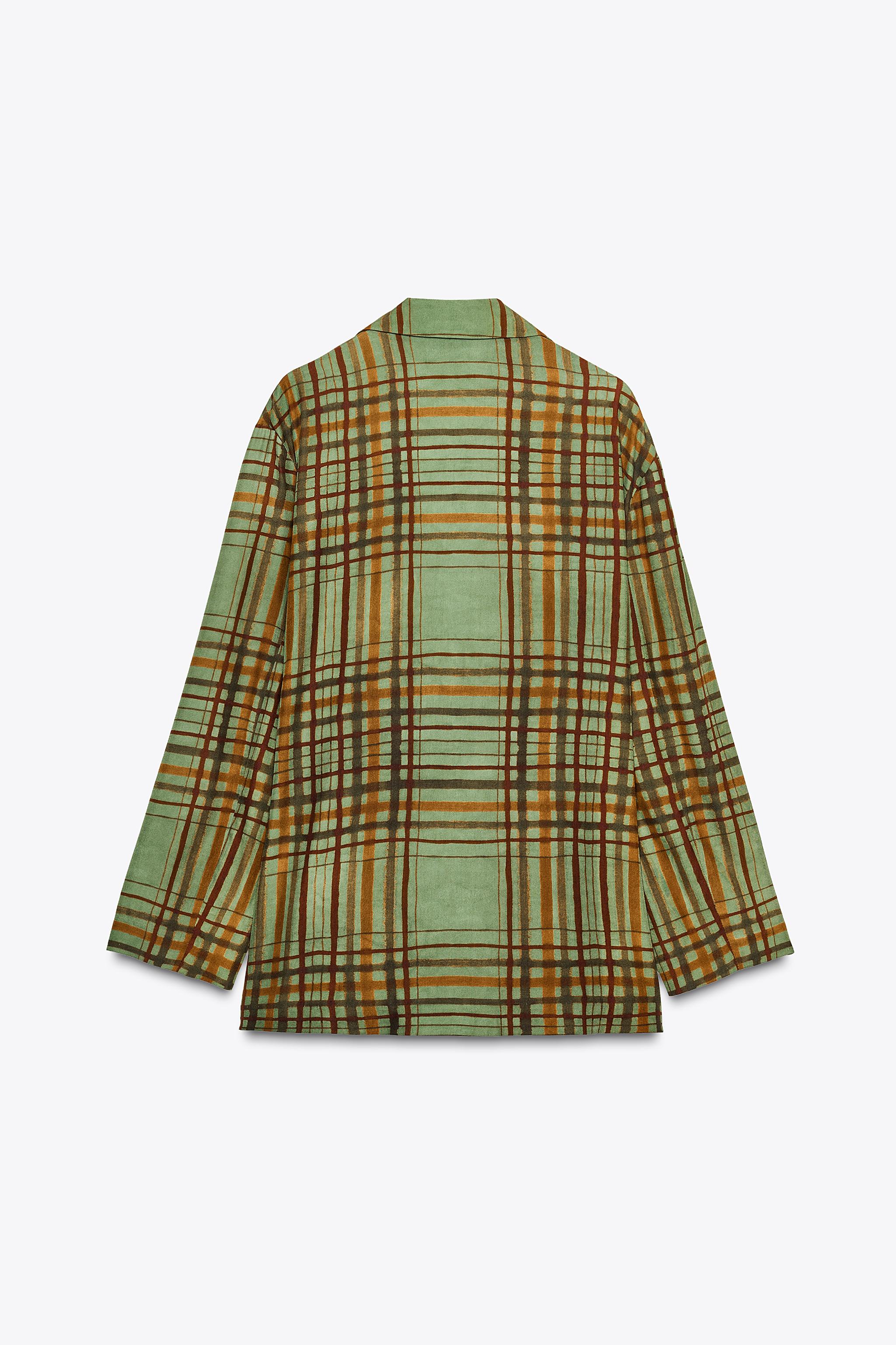 ZW COLLECTION FLOWY PLAID BLAZER