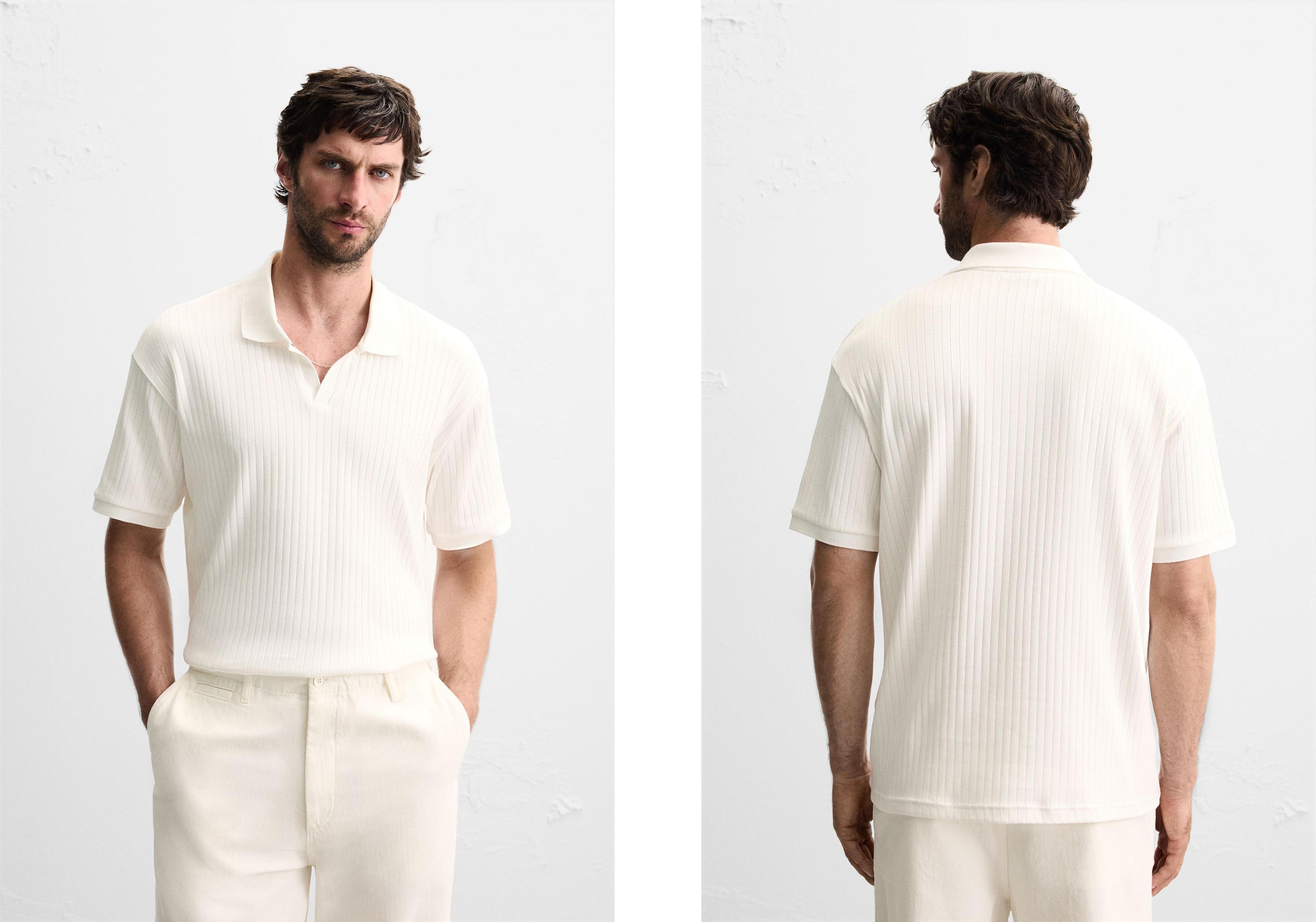 RIB KNIT POLO SHIRT