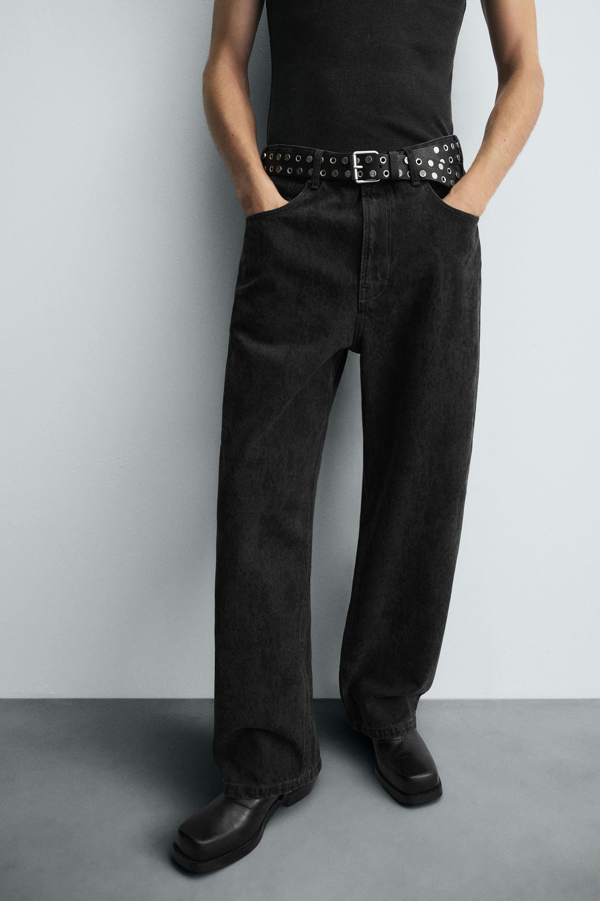 PRINTED BAGGY FIT JEANS