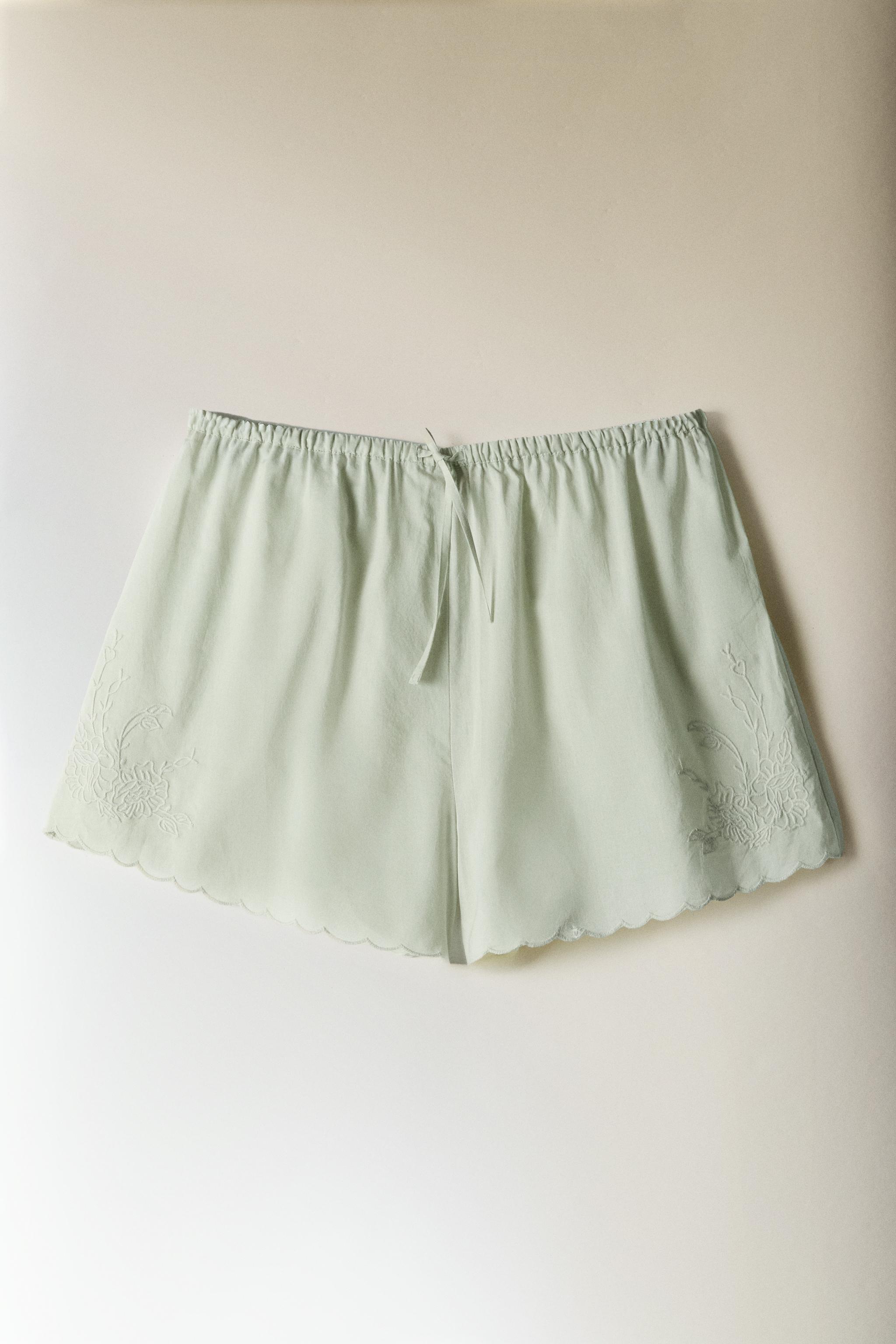 EMBROIDERED COTTON SHORTS